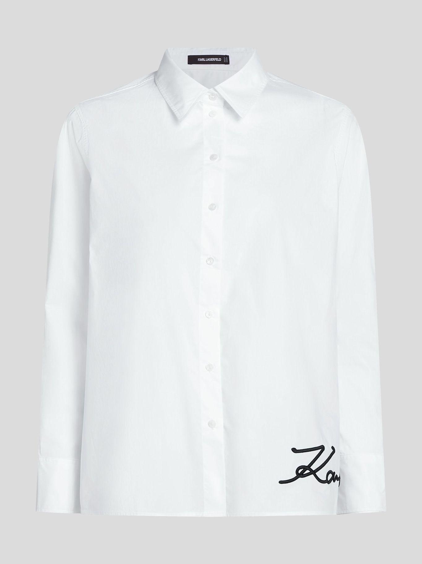 Blusa y firma bordada en el borde Blanco Karl Lagerfeld-0