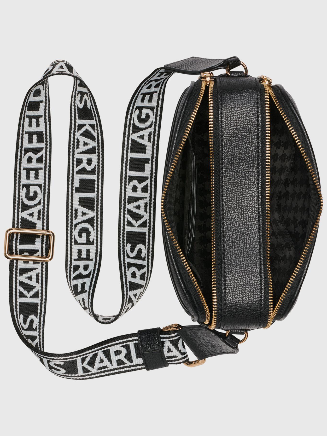 Cartera bandolera con logo en contraste Negro Karl-2