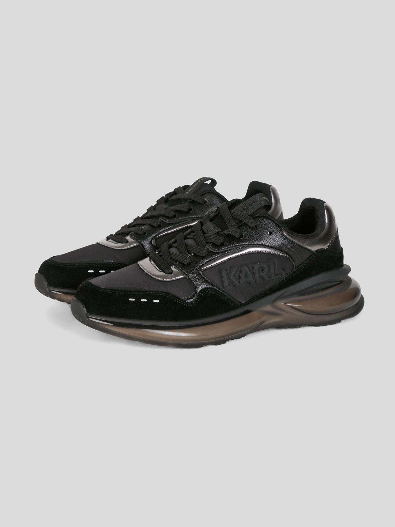 Zapatillas runner nailon y cuero logo Negro-0
