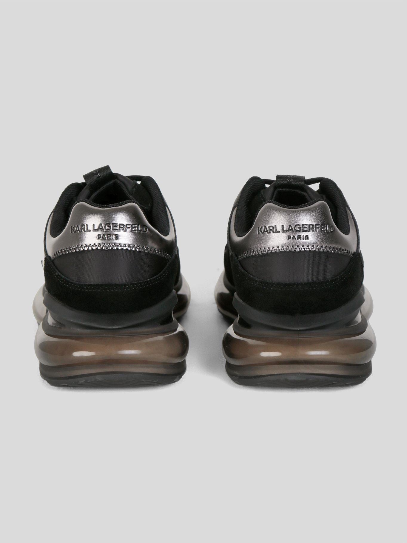 Zapatillas runner nailon y cuero logo Negro-2