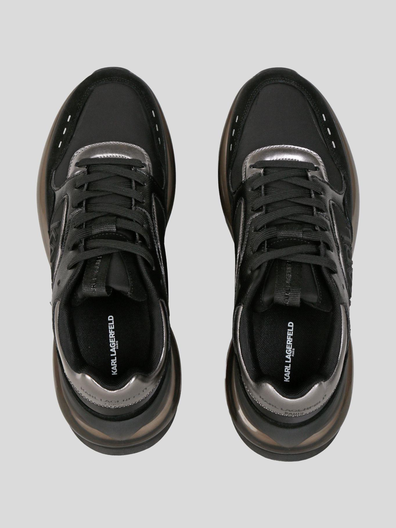 Zapatillas runner nailon y cuero logo Negro-3