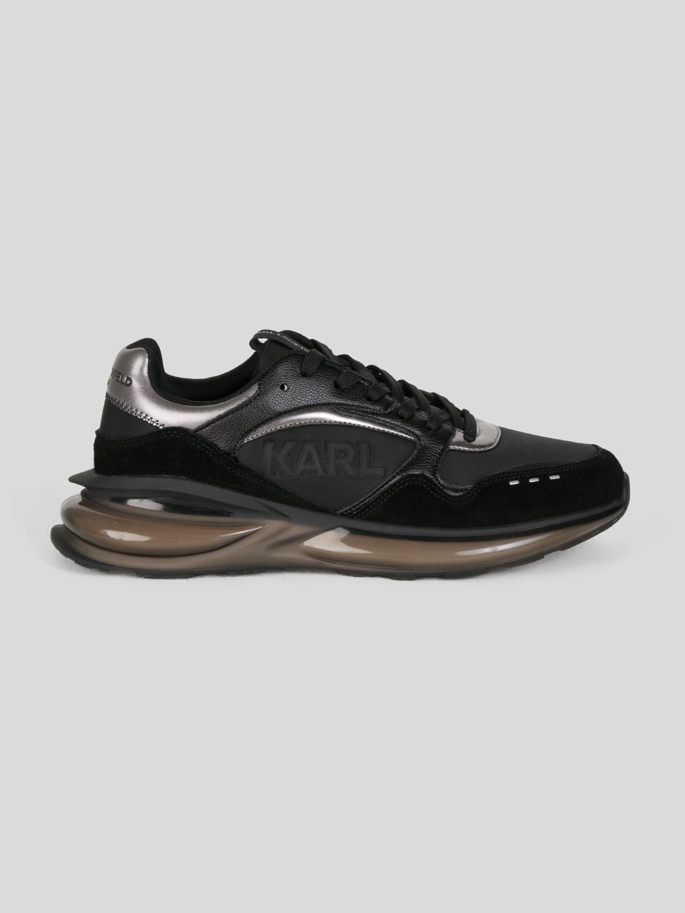 Zapatillas runner nailon y cuero logo Negro-5