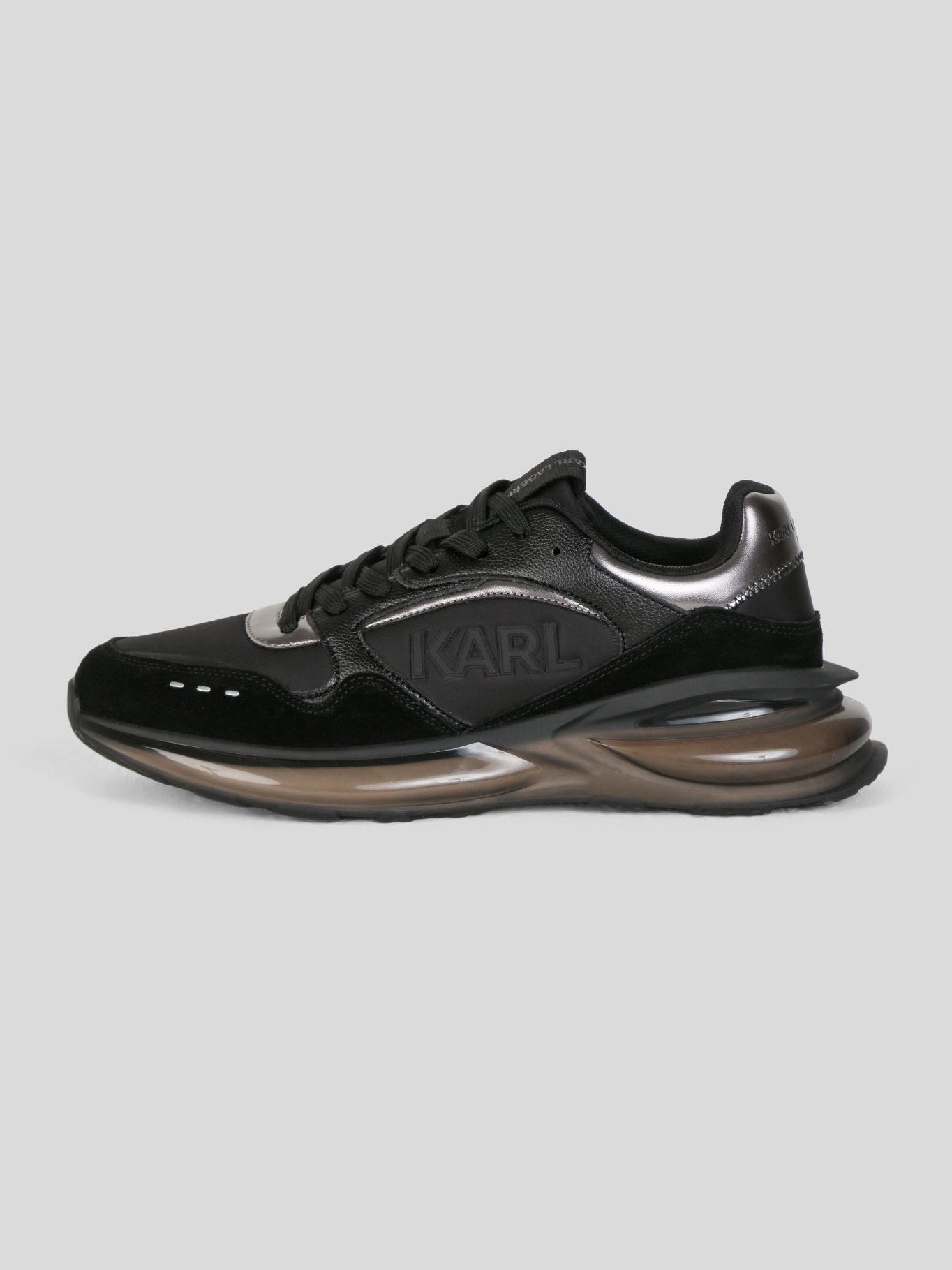Zapatillas runner nailon y cuero logo Negro-6