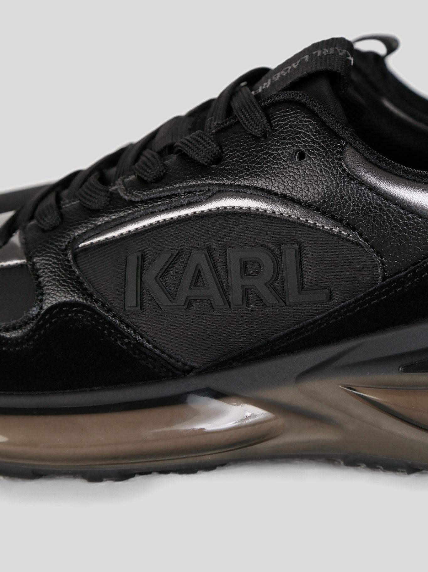 Zapatillas runner nailon y cuero logo Negro-7