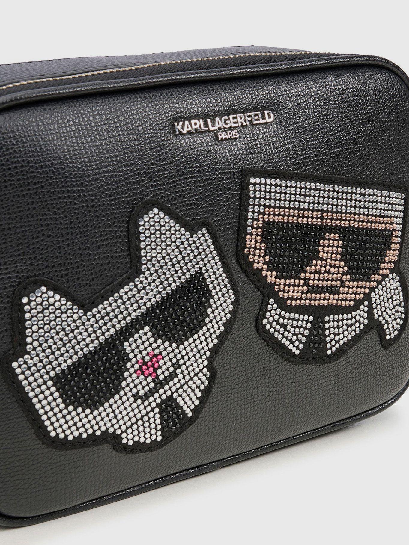 Cartera cruzada con pedrería - Maybelle Negro Karl-2