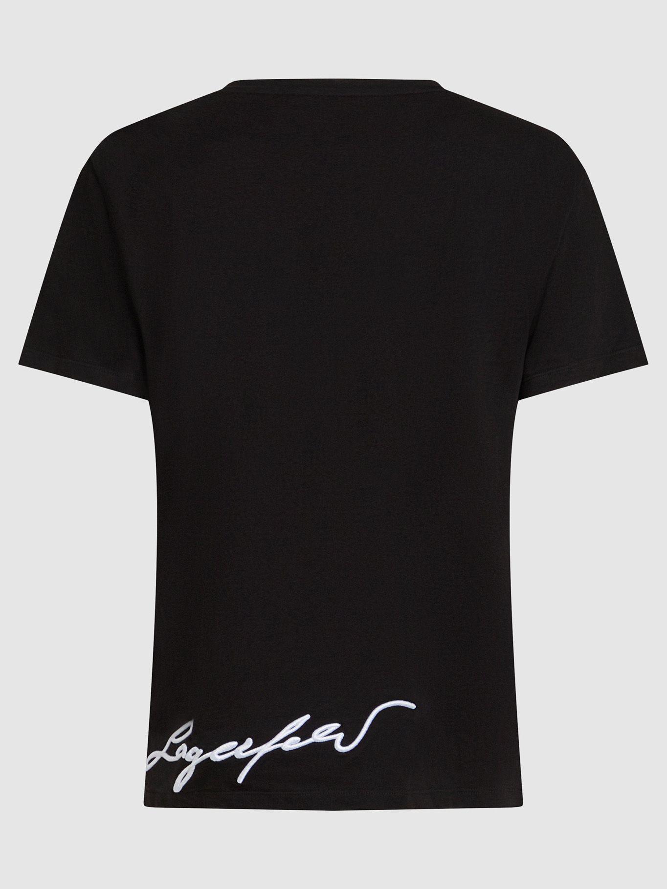 Polera con firma de Karl bordada Negro Karl Lagerfeld-1