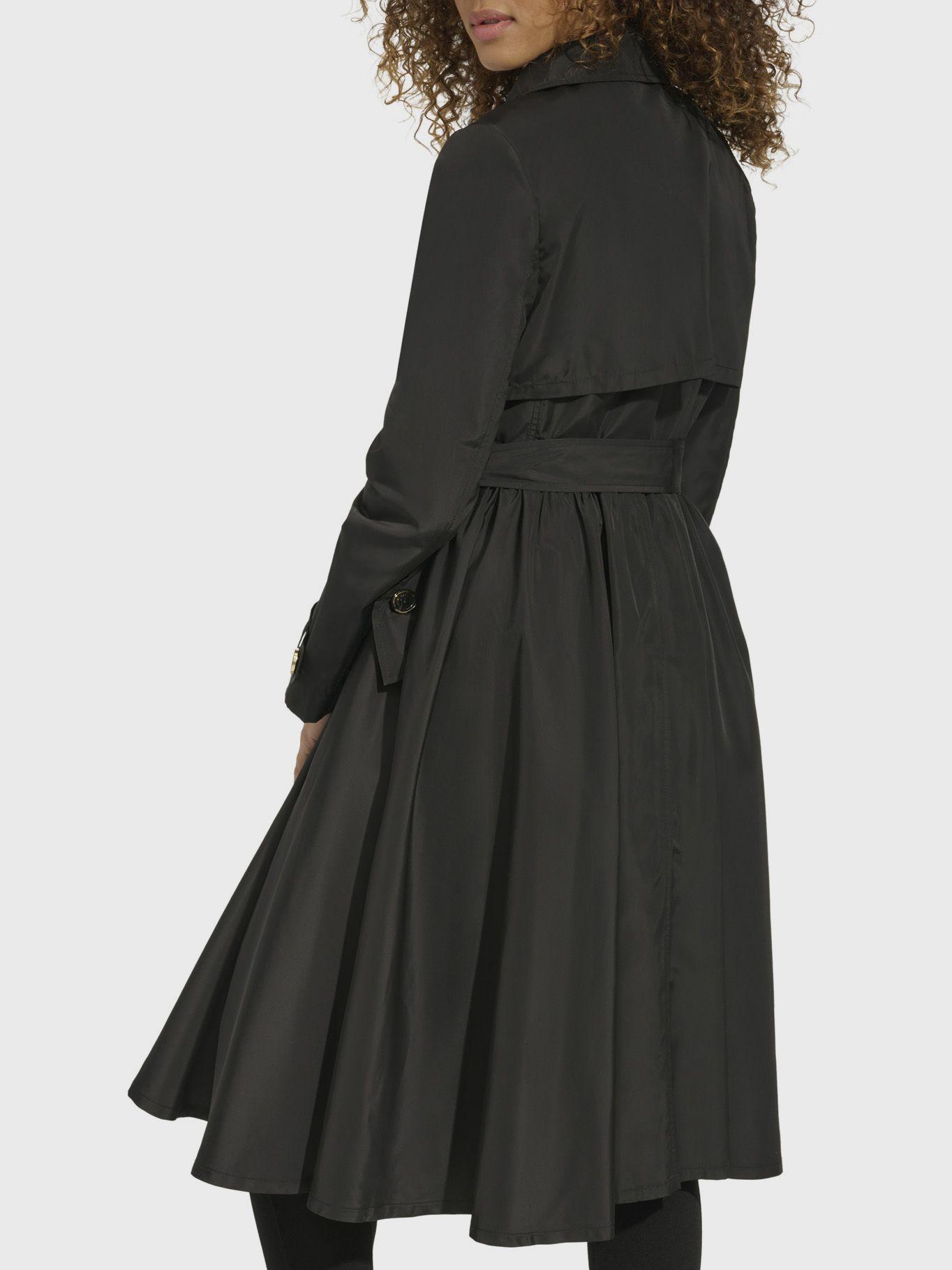 Chaqueta larga con pliegues Negro Karl Lagerfeld-3