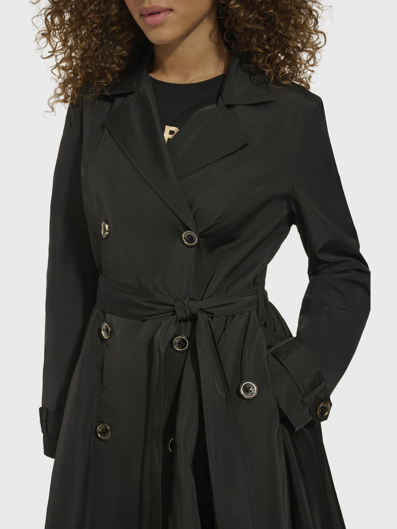 Chaqueta larga con pliegues Negro Karl Lagerfeld-5