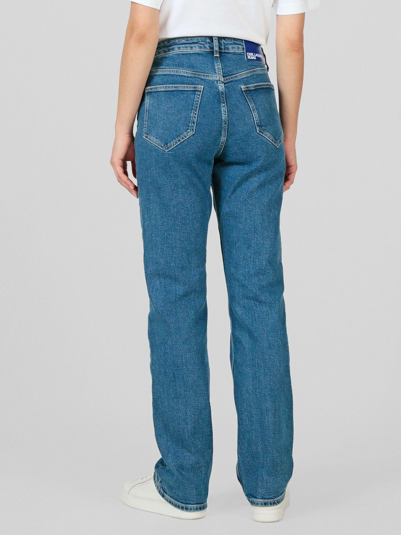 Jeans straight de talle alto Azul Karl Lagerfeld-2