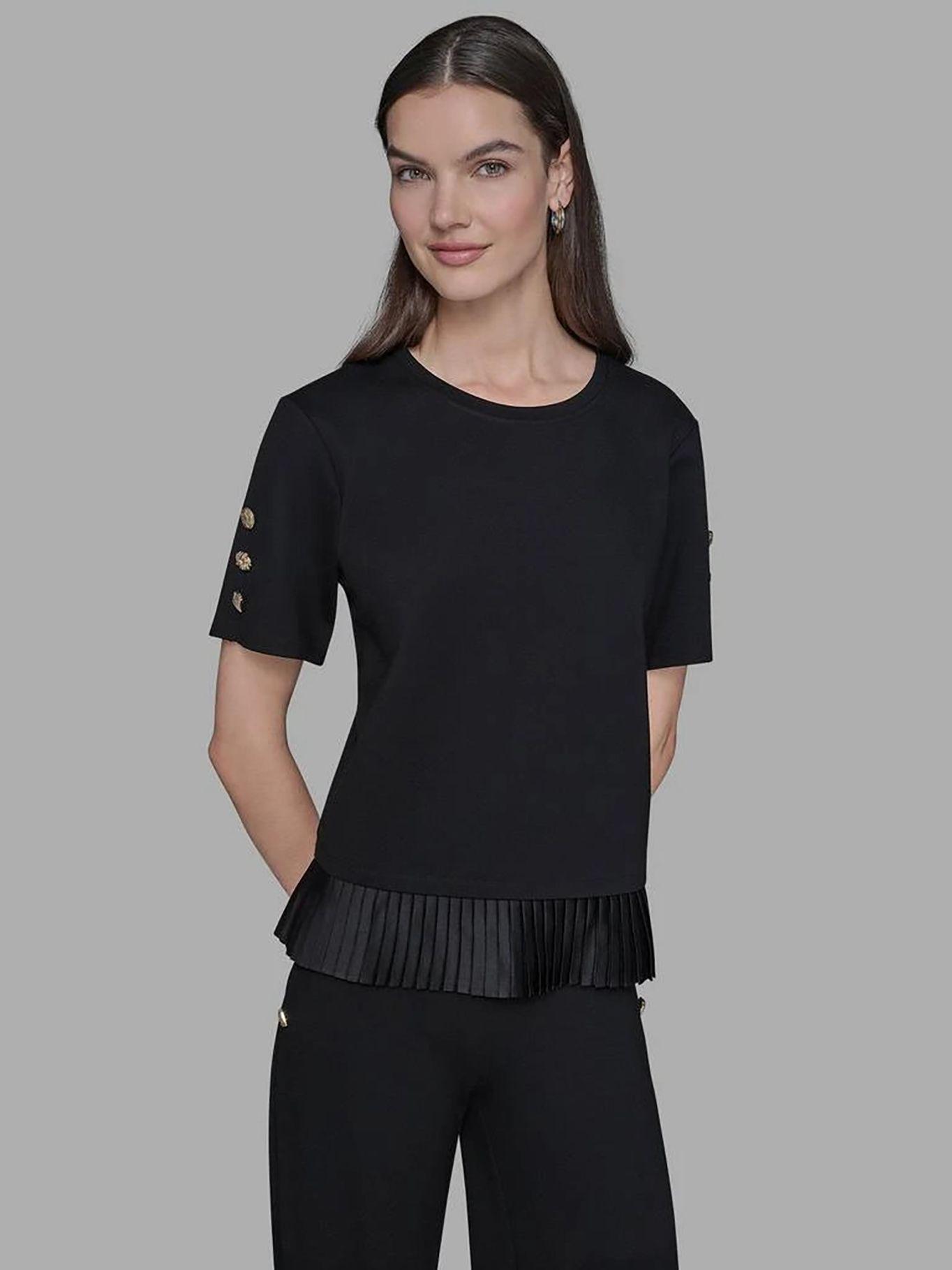 Top detalle plisado en el bajo Negro Karl Lagerfeld-0