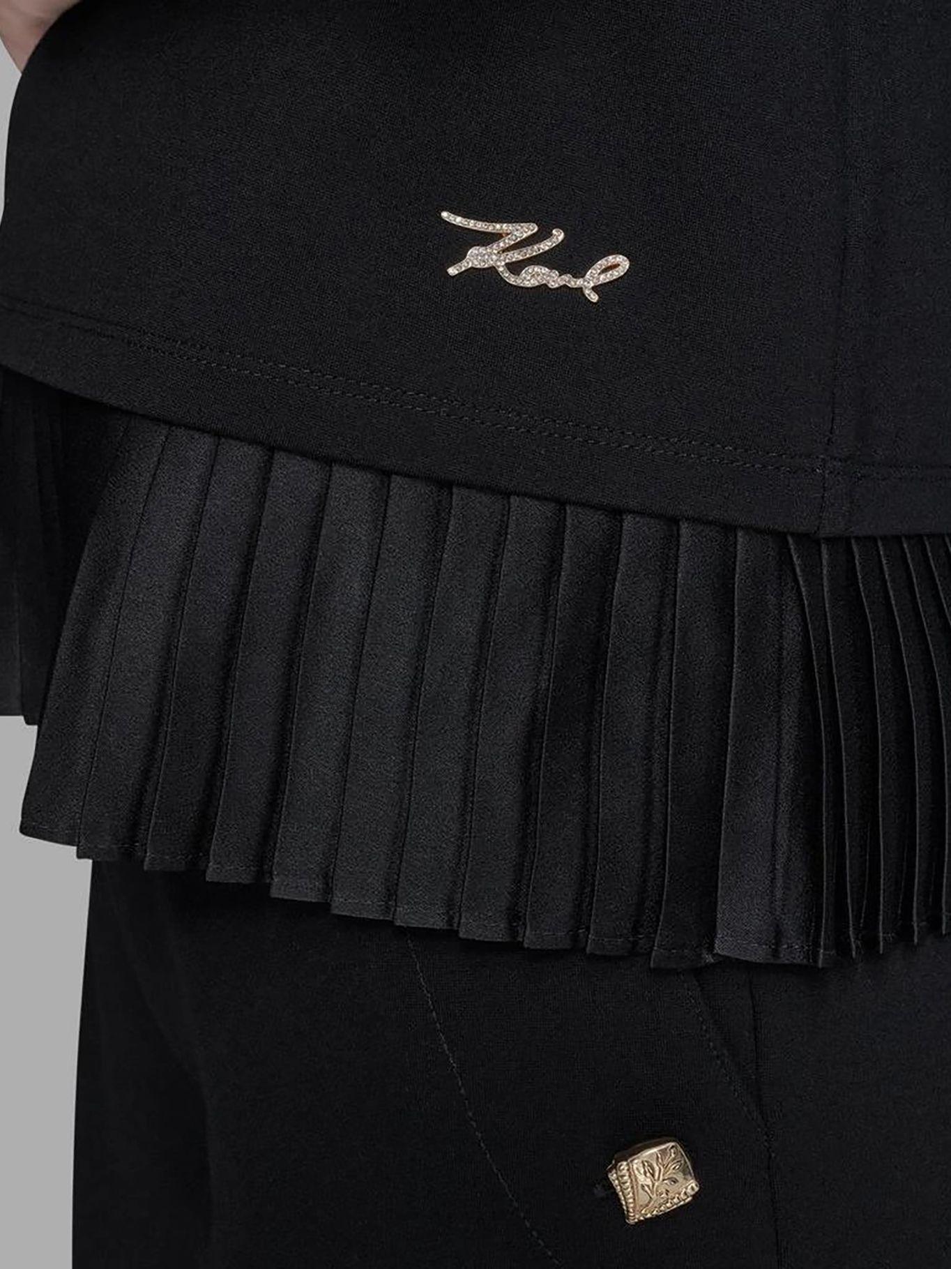 Top detalle plisado en el bajo Negro Karl Lagerfeld-5
