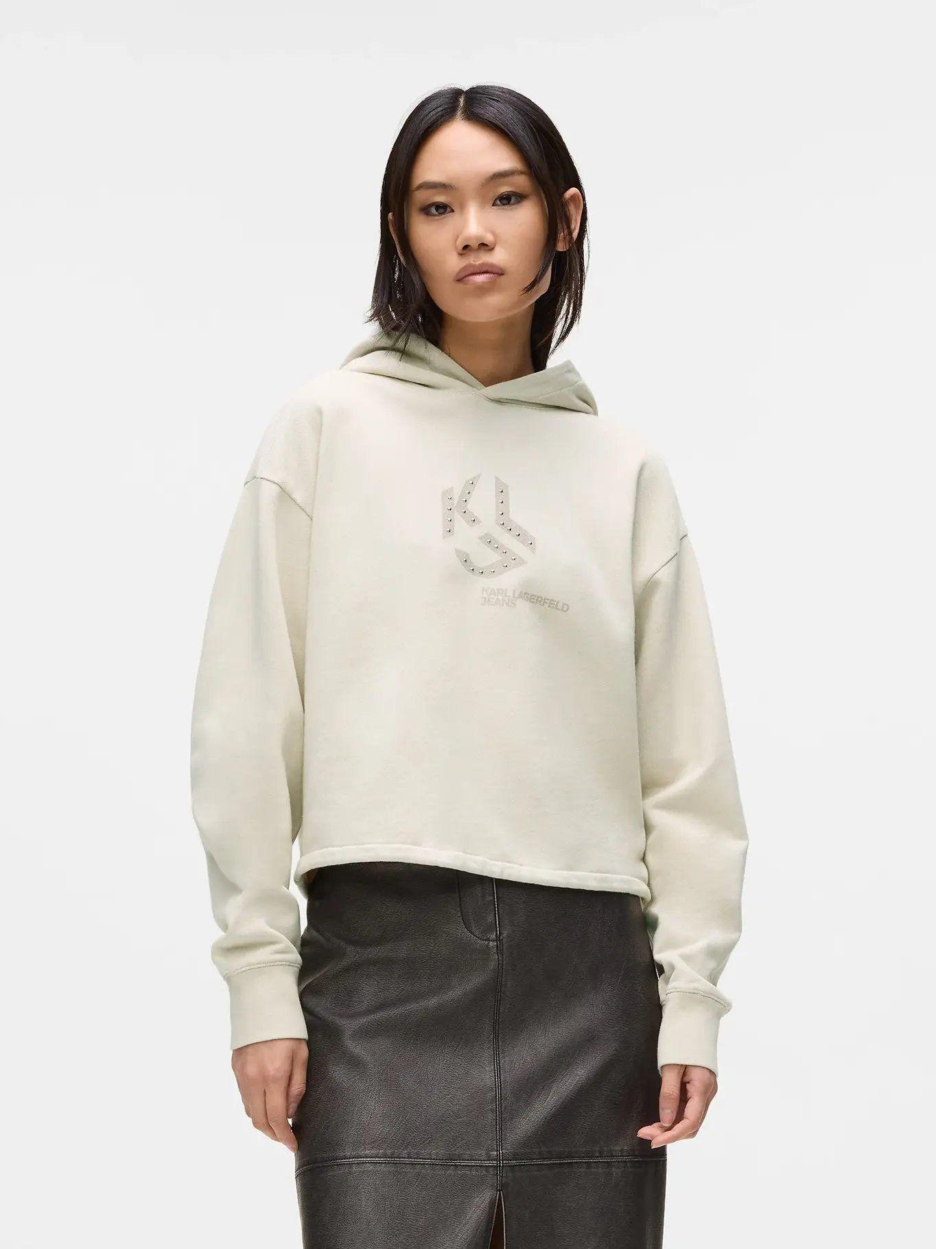 Polerón regular logo tachonado Beige Karl Lagerfeld-0