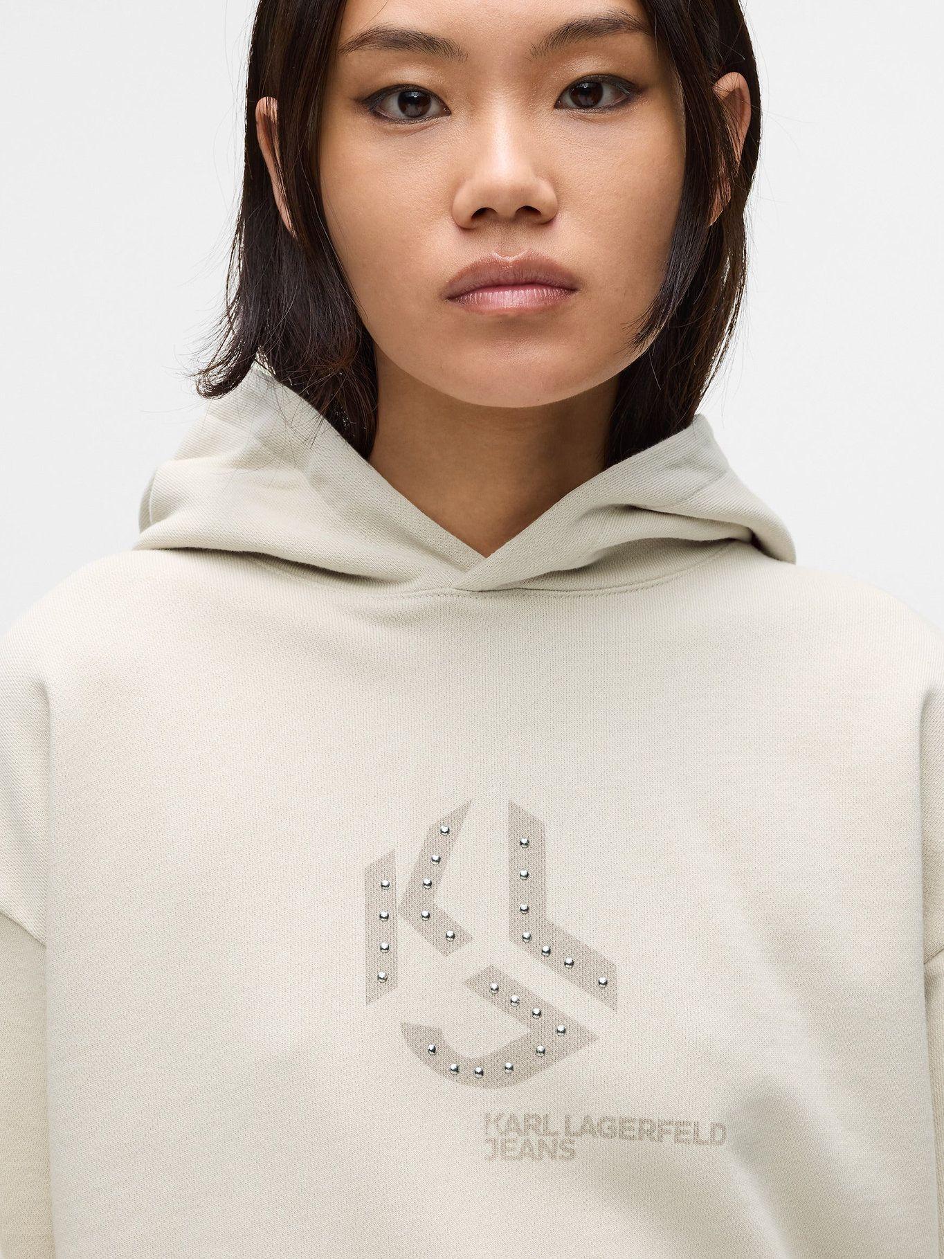 Polerón regular logo tachonado Beige Karl Lagerfeld-2