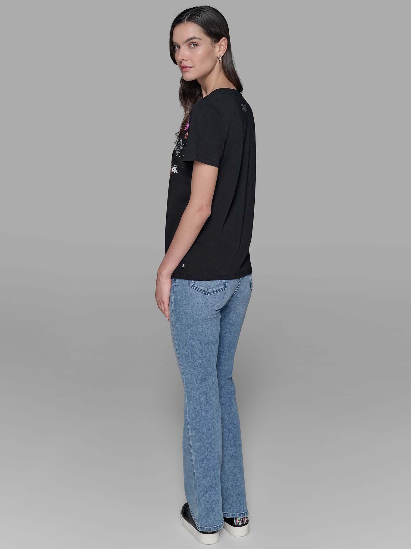 Polera apliques distintivos Paris Negro Karl Lagerfeld-2