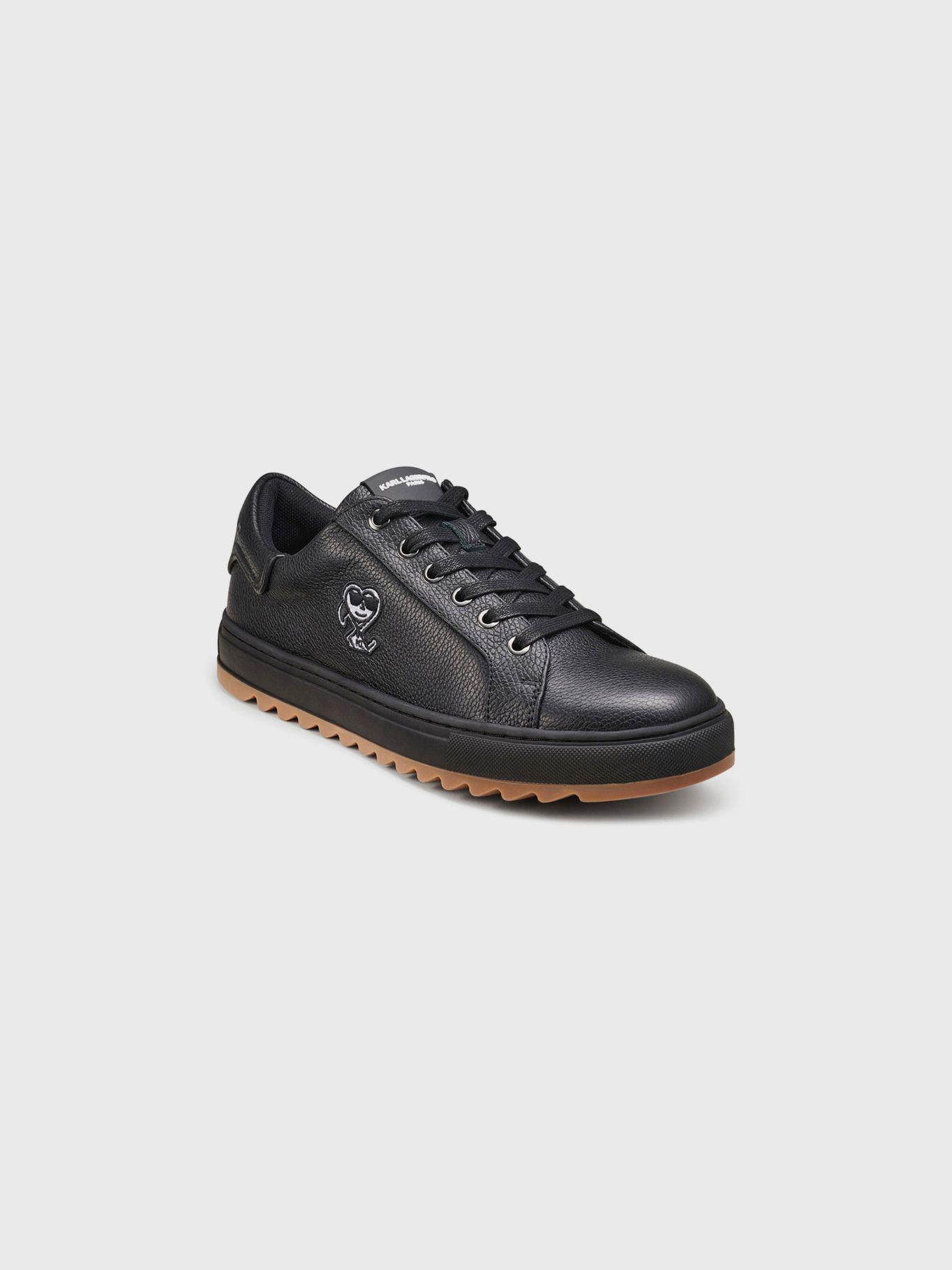 Zapatillas de cuero con parche Negro-0