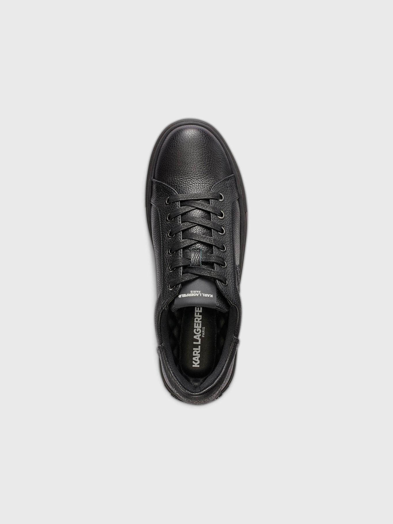 Zapatillas de cuero con parche Negro-4