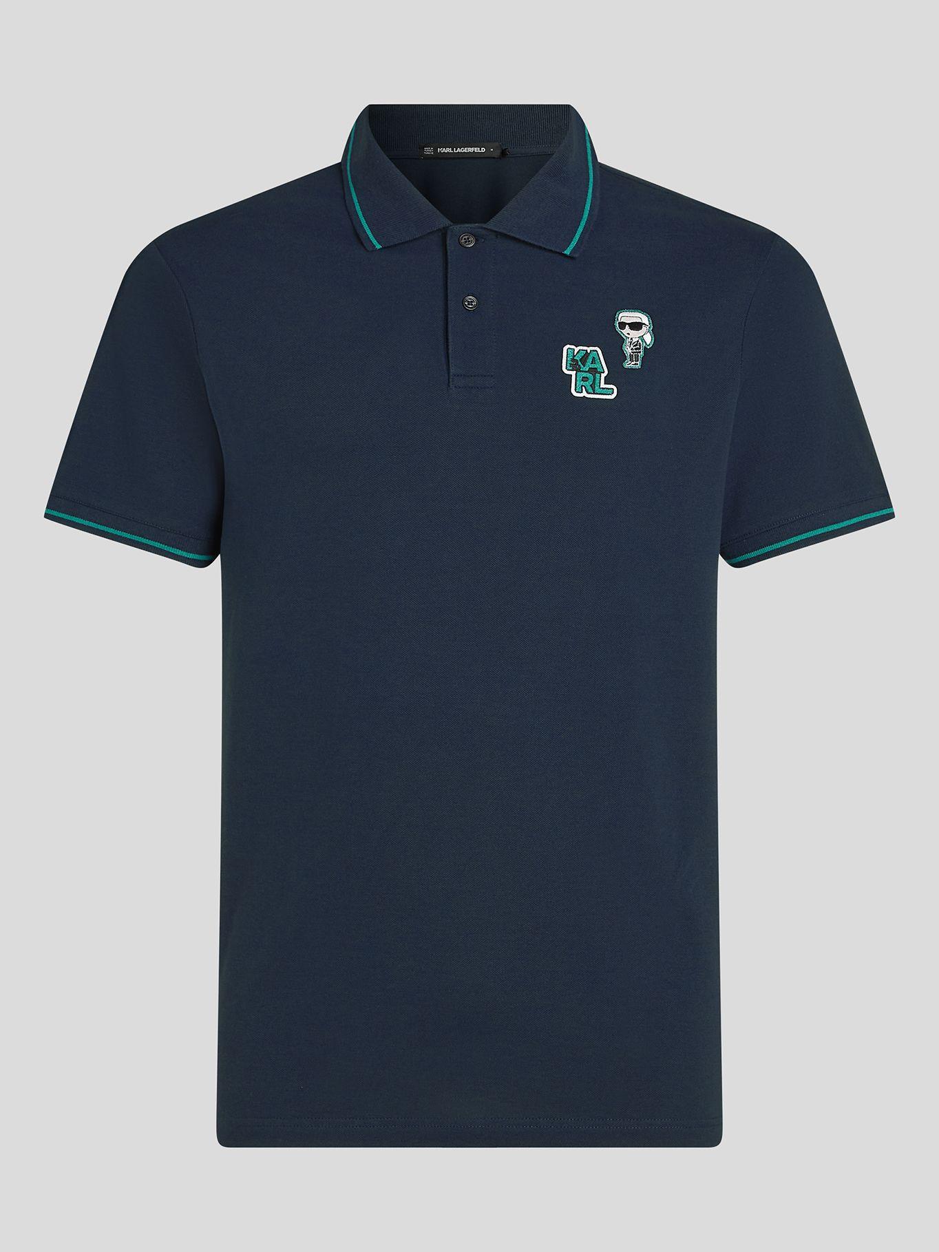 Polo con parche IKON Azul Karl Lagerfeld-0