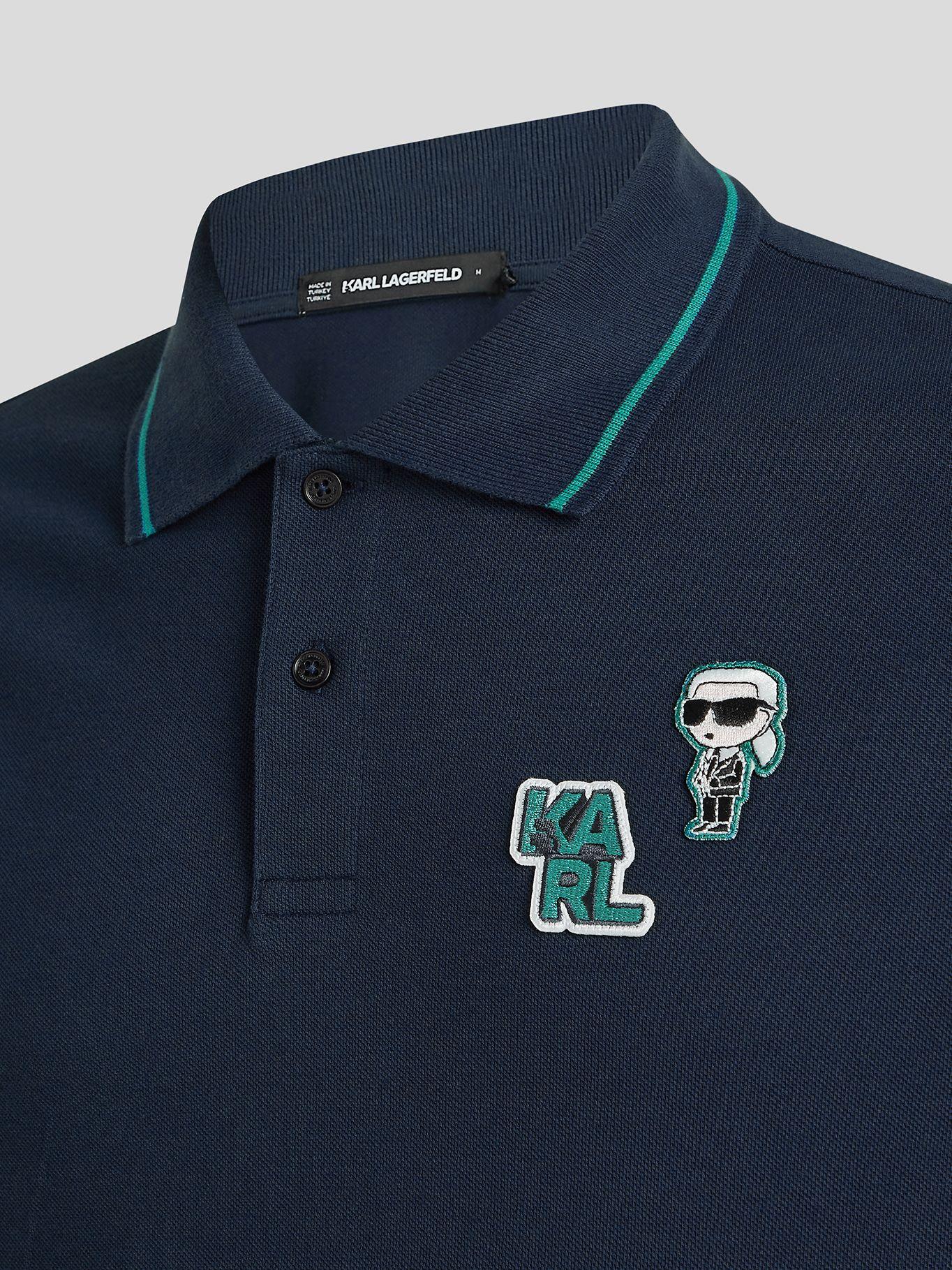 Polo con parche IKON Azul Karl Lagerfeld-2