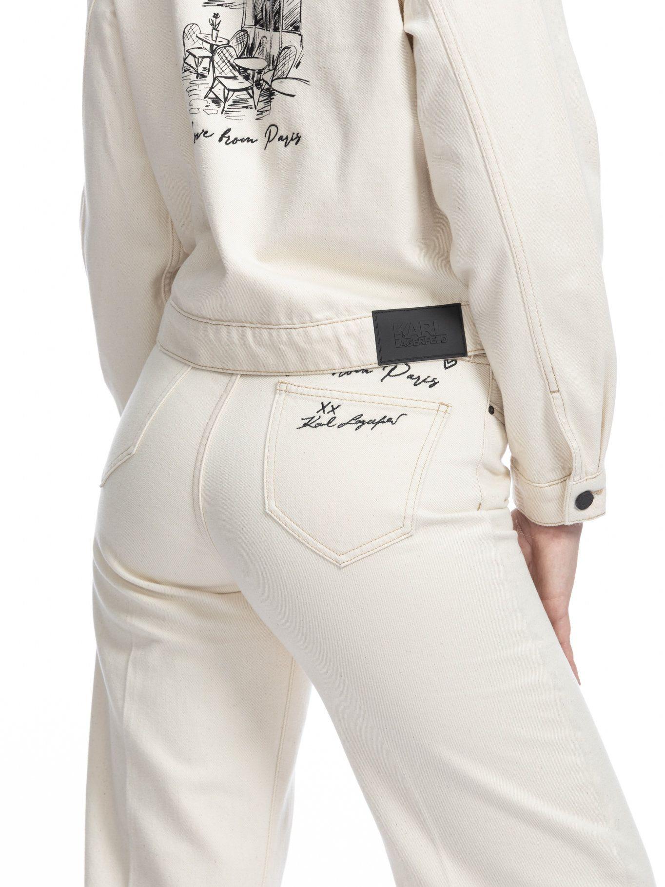 Jeans corte ancho Love From Paris Blanco Karl Lagerfeld-2