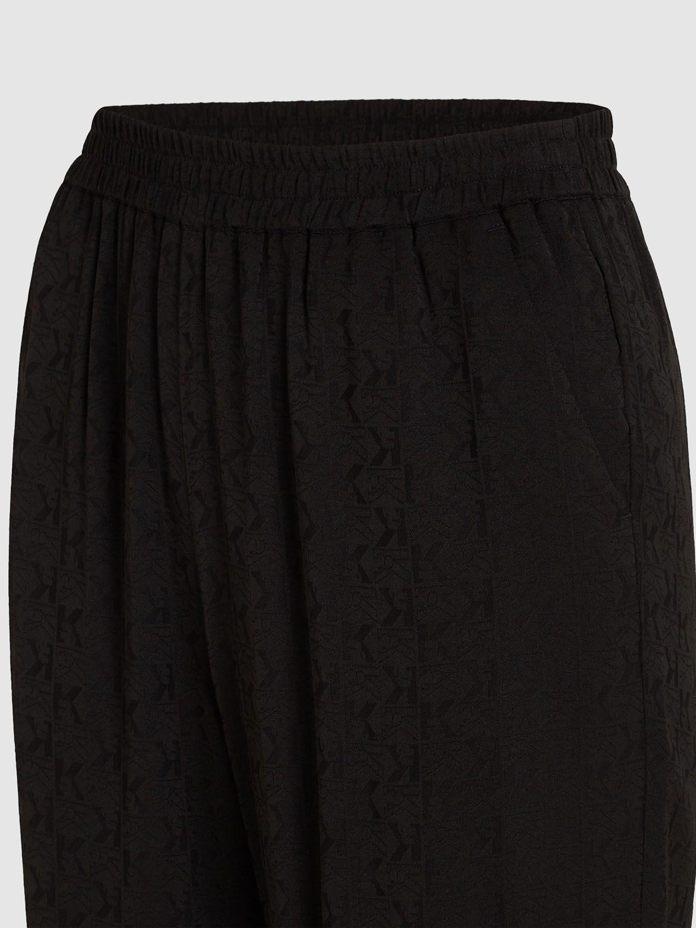 Pantalón con logo de tejido en jacquard Negro-2