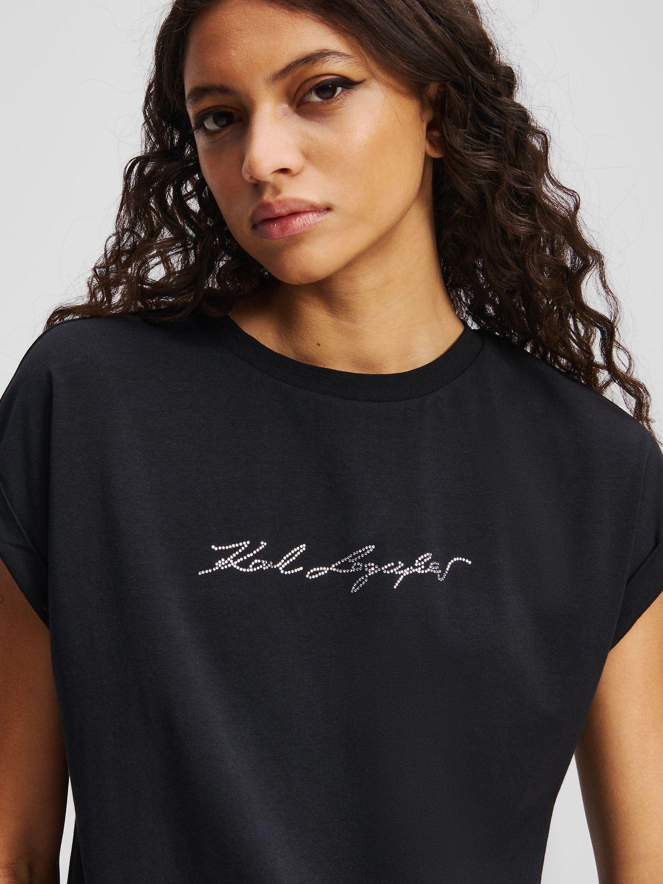 Polera con pedrería KARL signature Negro Karl Lagerfeld-3