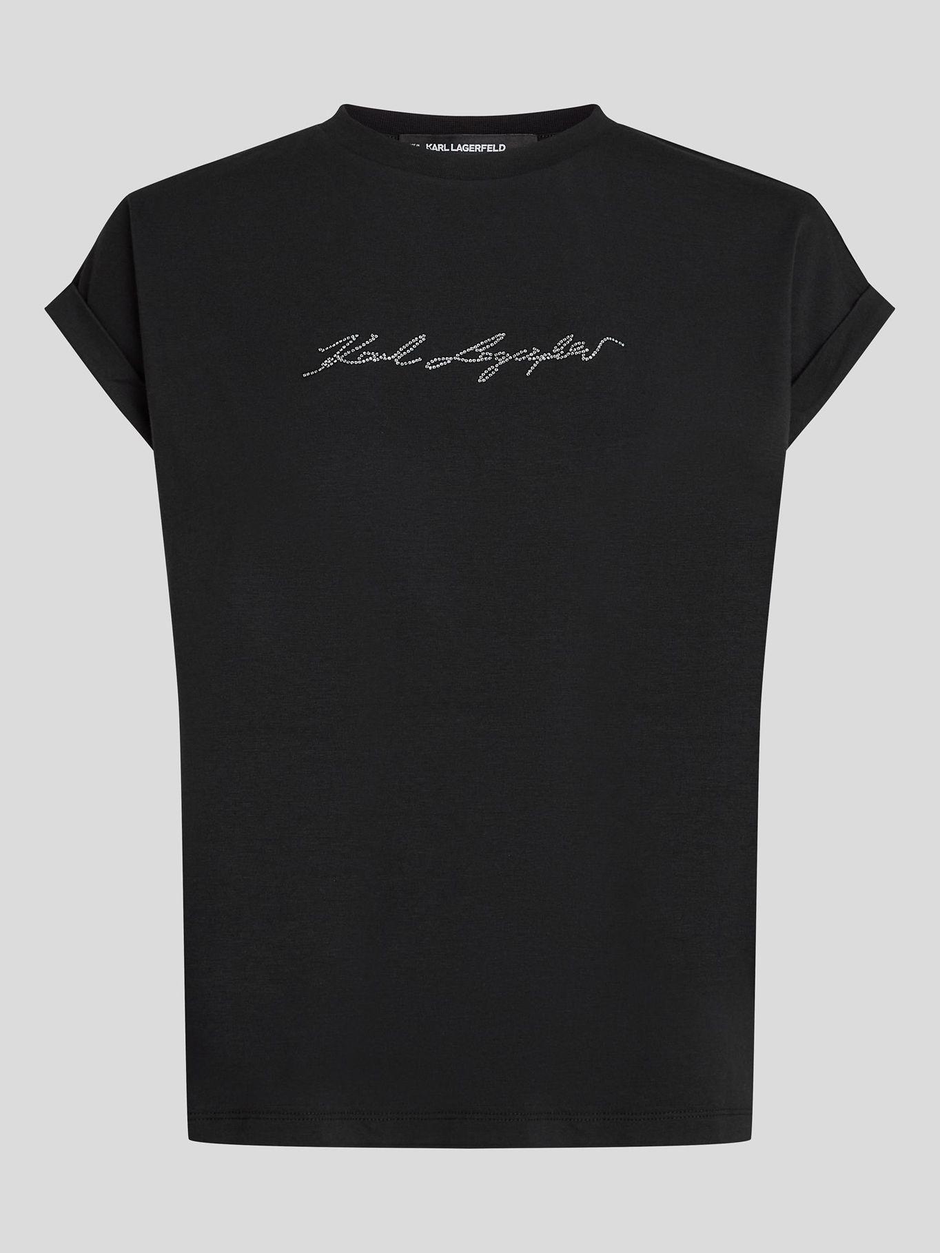 Polera con pedrería KARL signature Negro Karl Lagerfeld-4