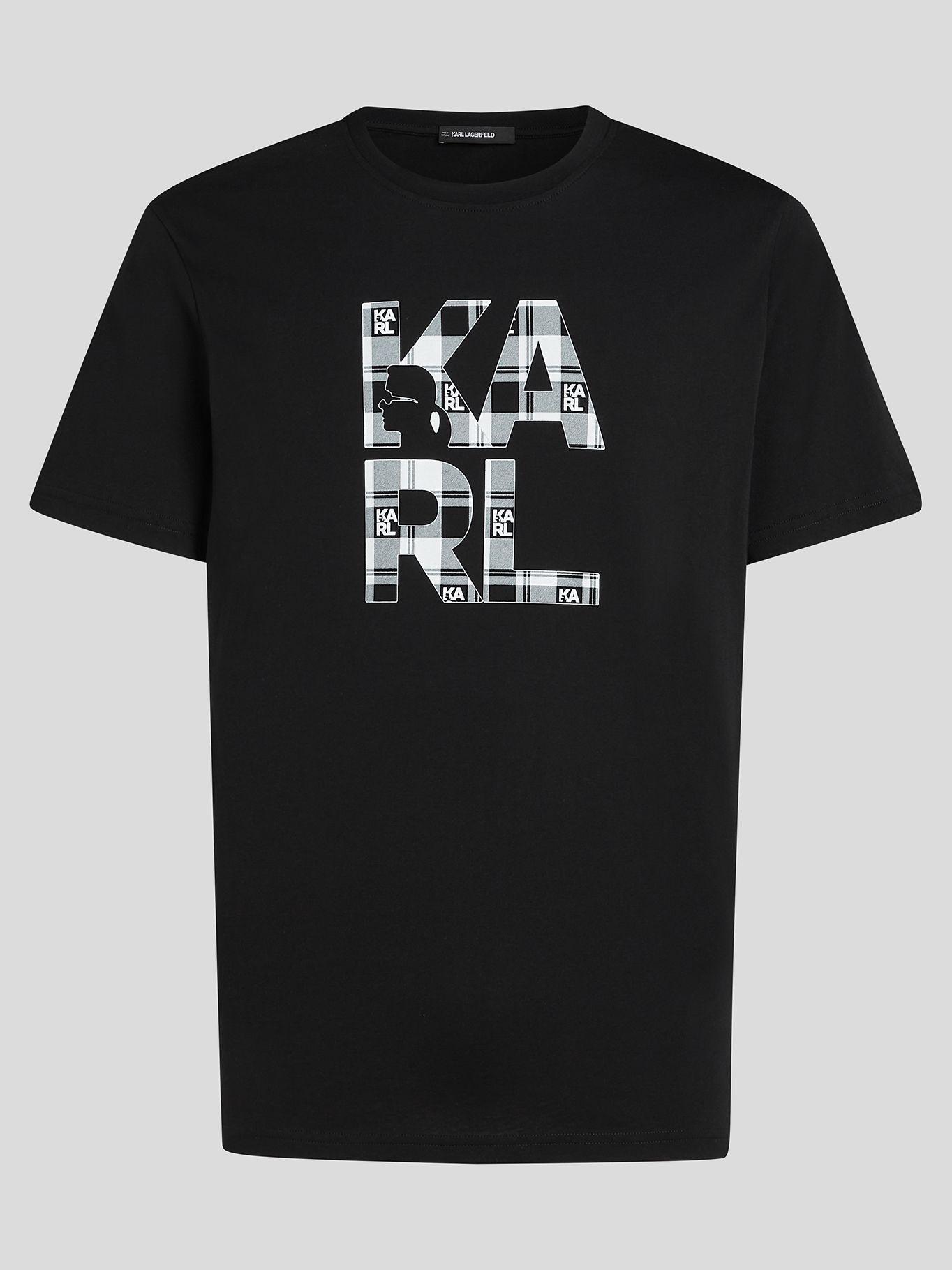 Polera logotipo patrón de cuadros Negro Karl Lagerfeld-0