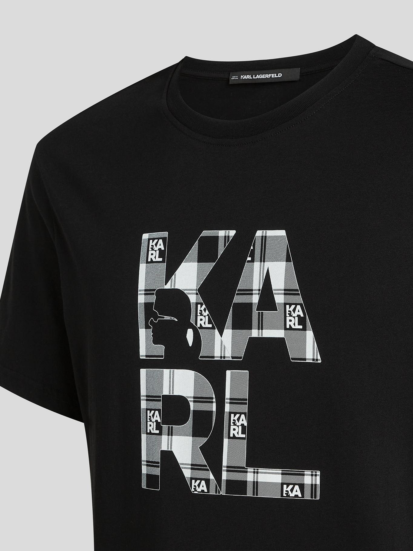Polera logotipo patrón de cuadros Negro Karl Lagerfeld-2