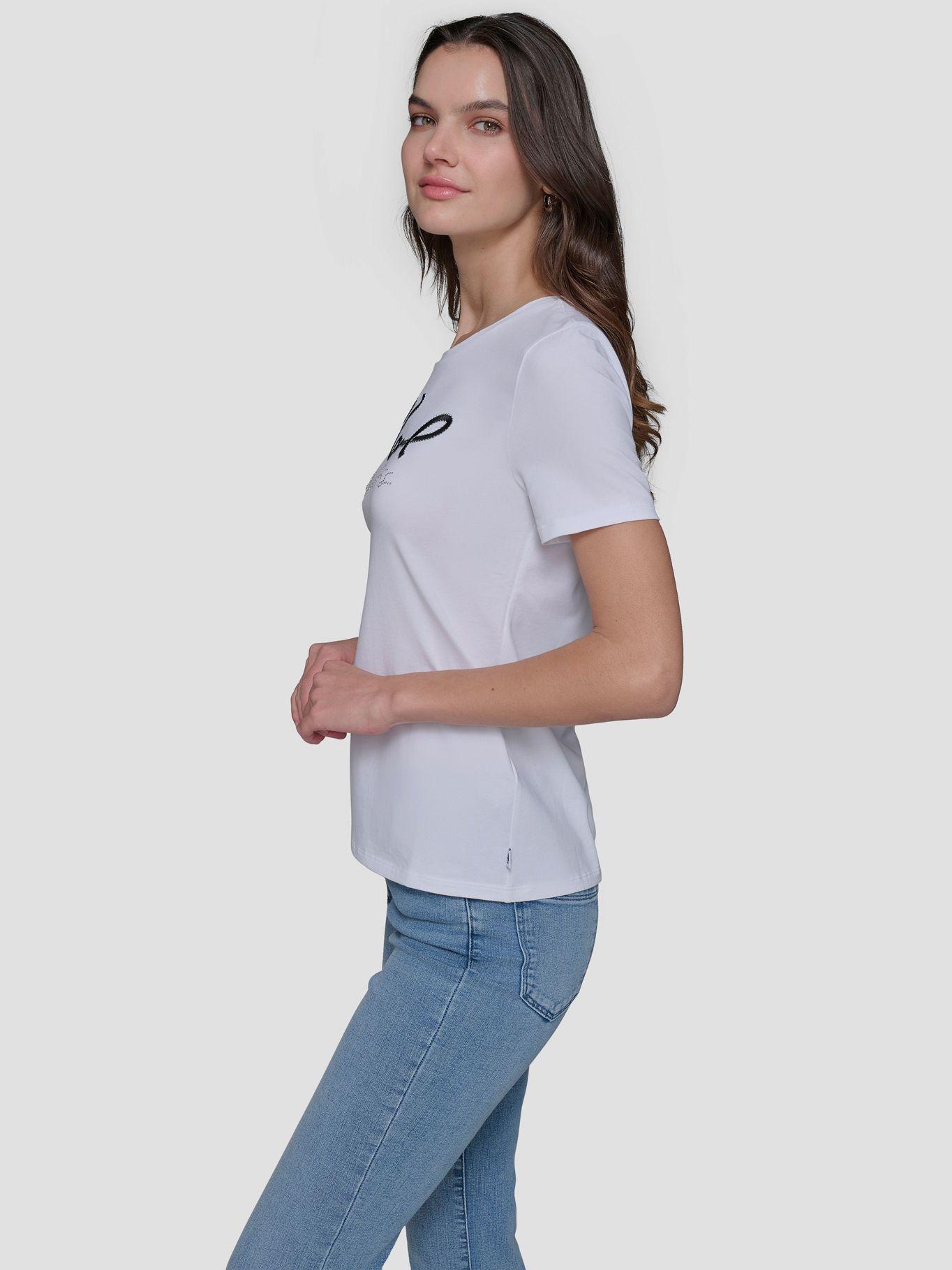 Polera con logotipo bordado Blanca-2