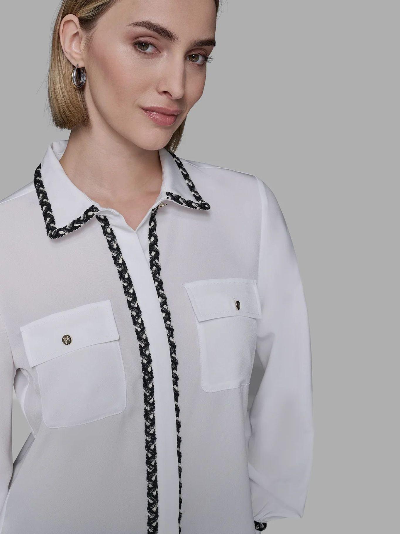 Camisa de manga larga con detalle texturizados Negro-4