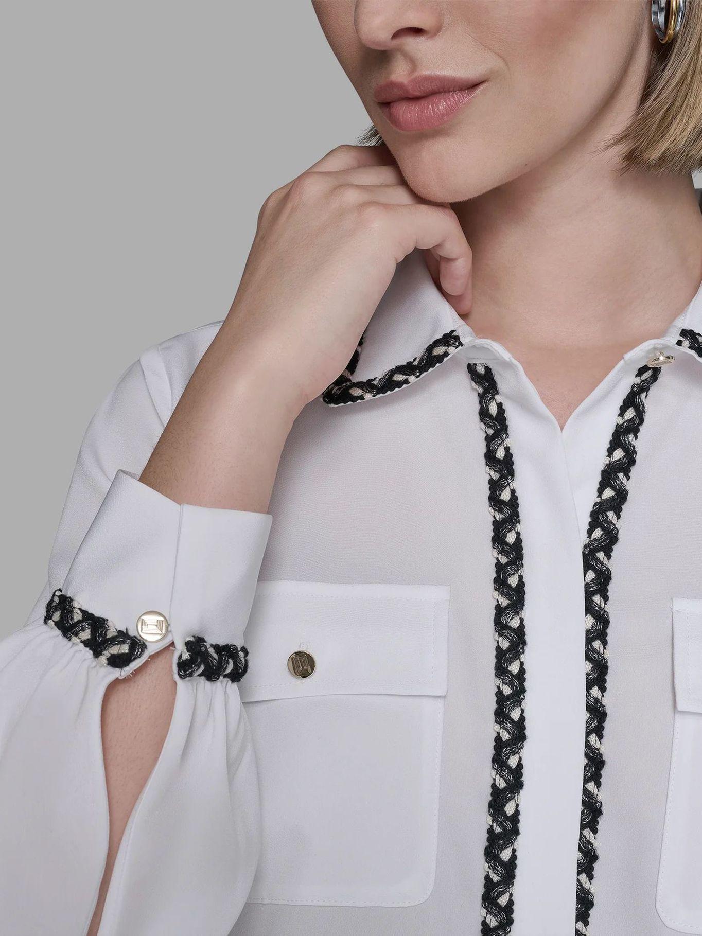 Camisa de manga larga con detalle texturizados Negro-5