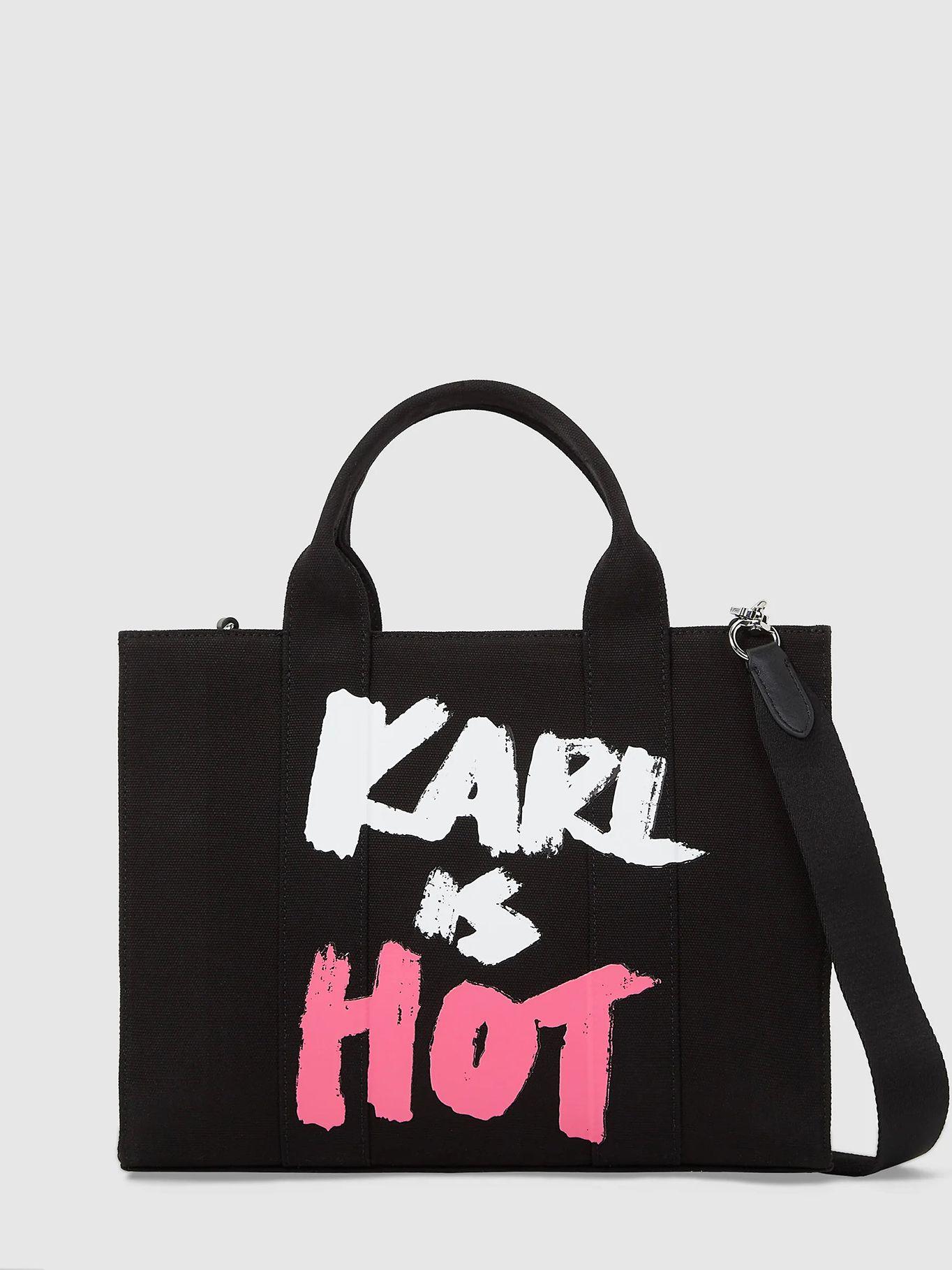 Cartera tote con estampado Negro Karl Lagerfeld-0