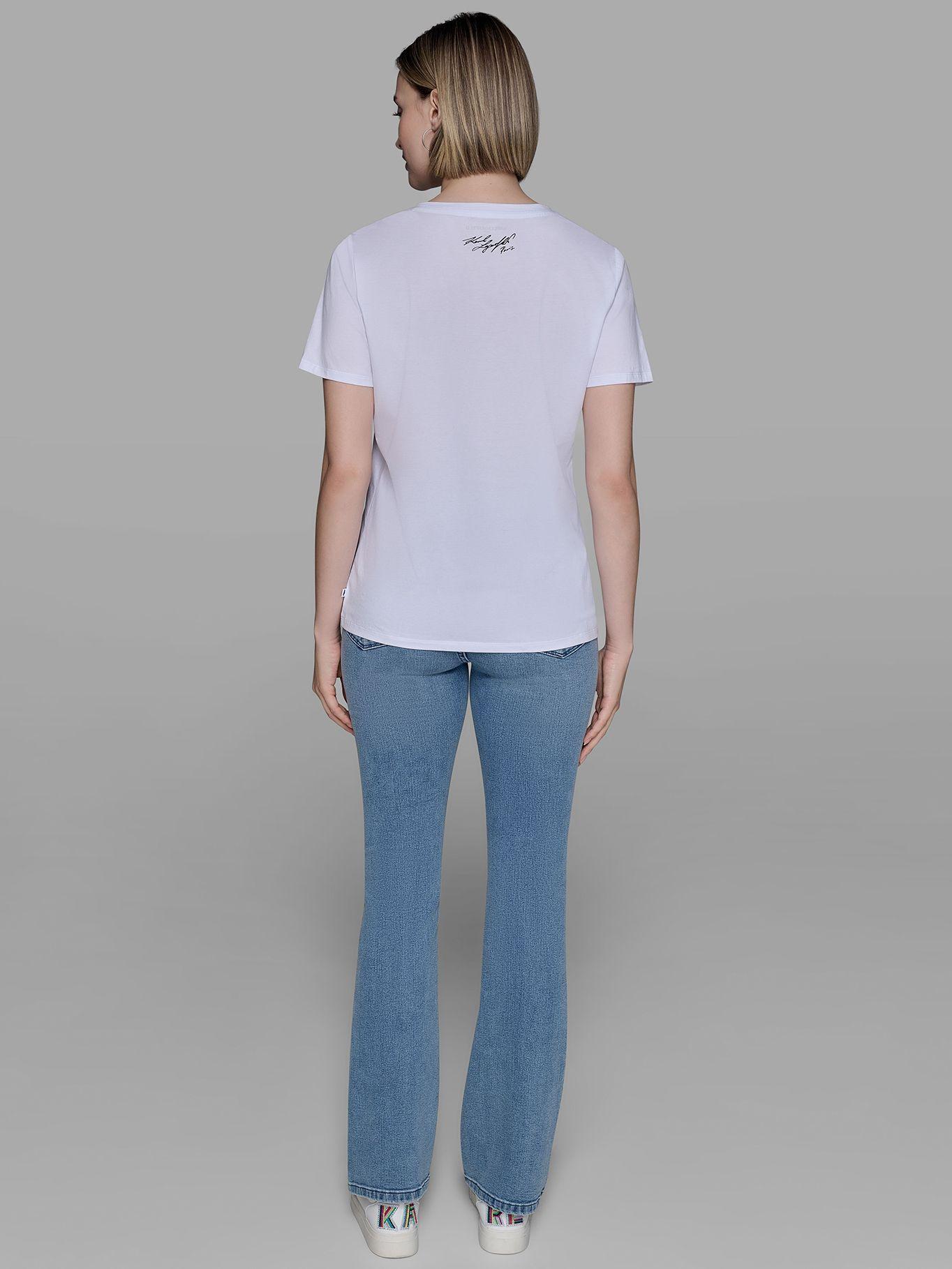 Polera con bordados gráficos Blanco Karl Lagerfeld-2