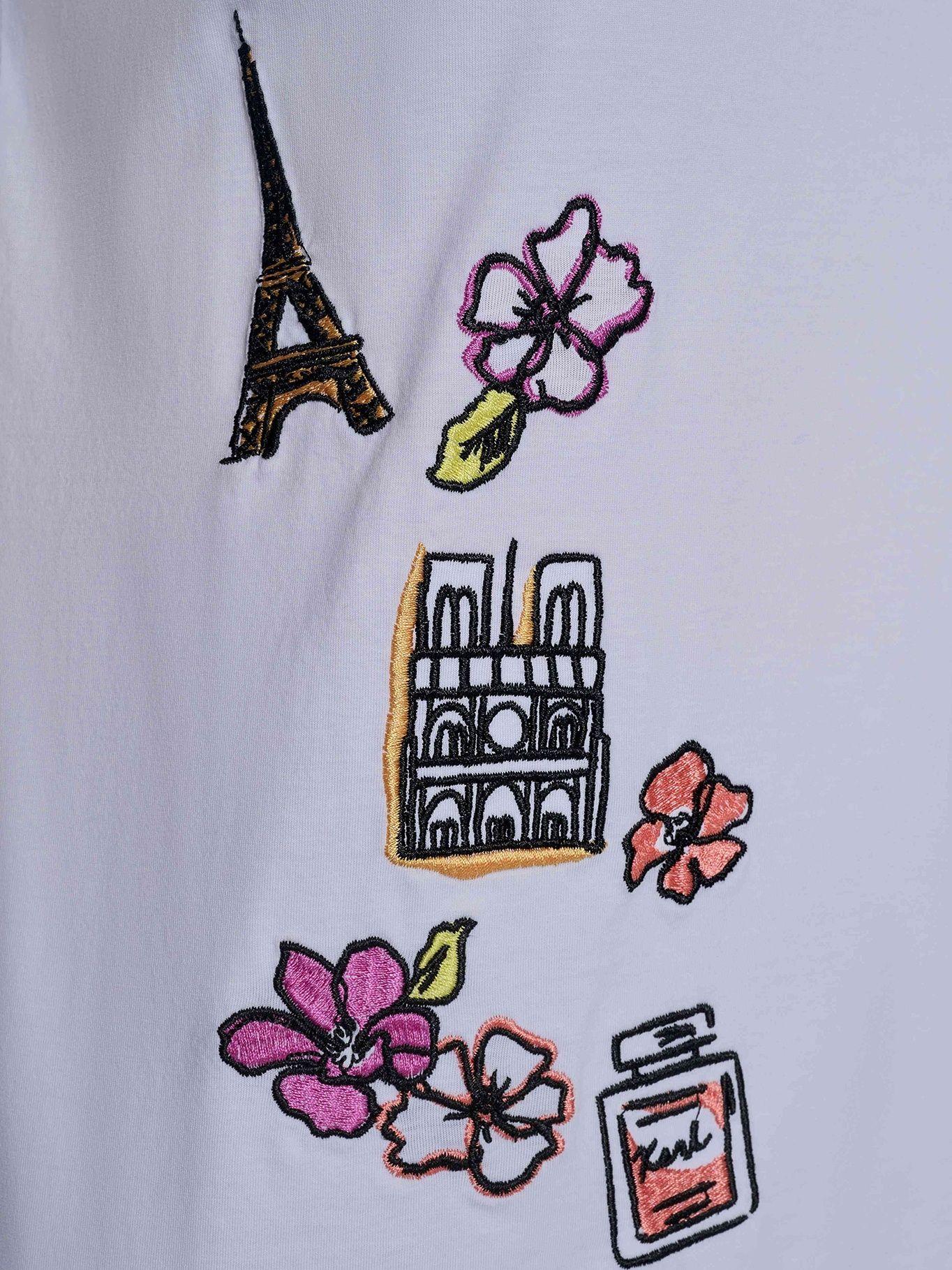 Polera con bordados gráficos Blanco Karl Lagerfeld-4