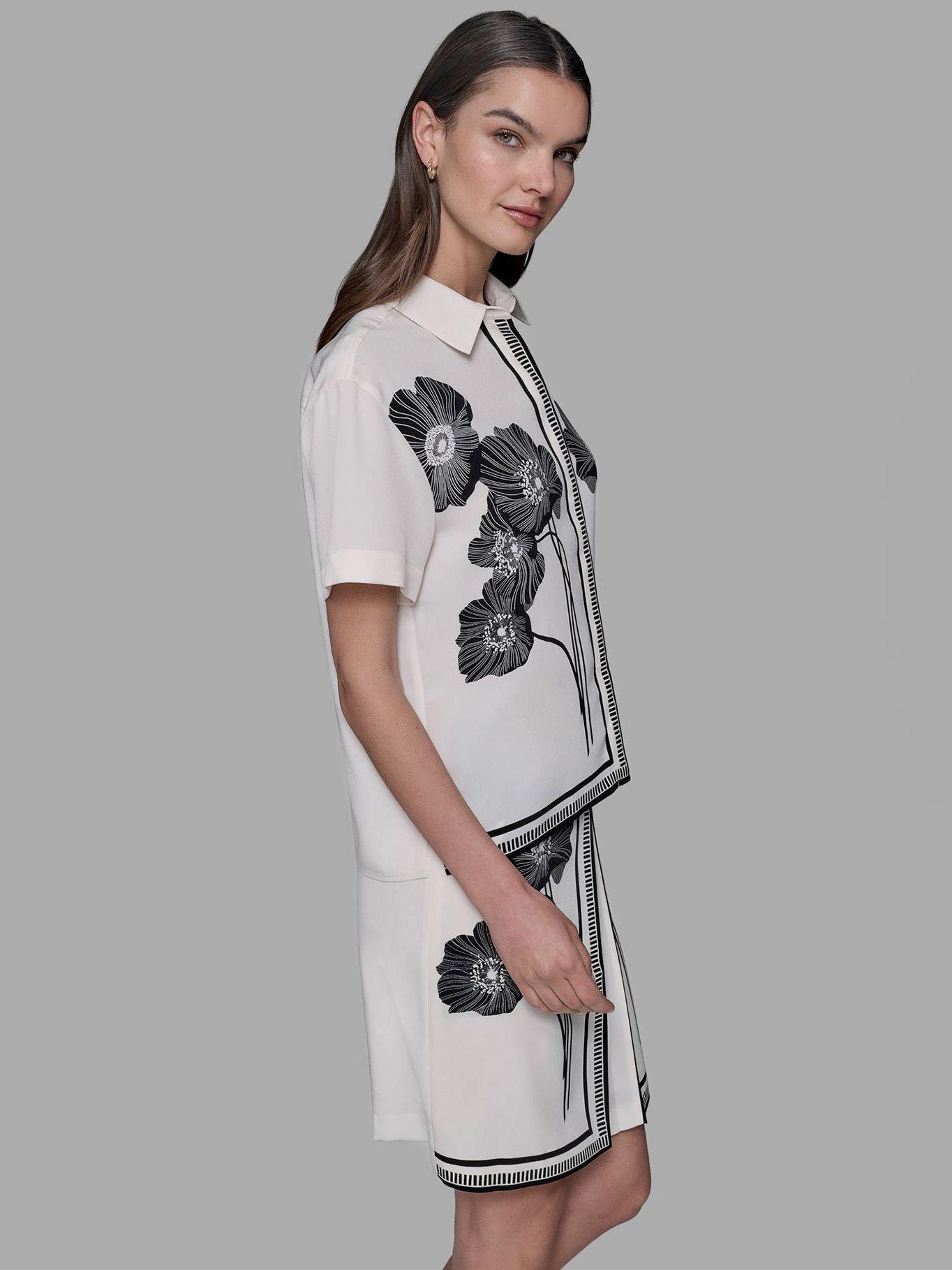 Camisa manga corta floral Blanco Karl Lagerfeld-3