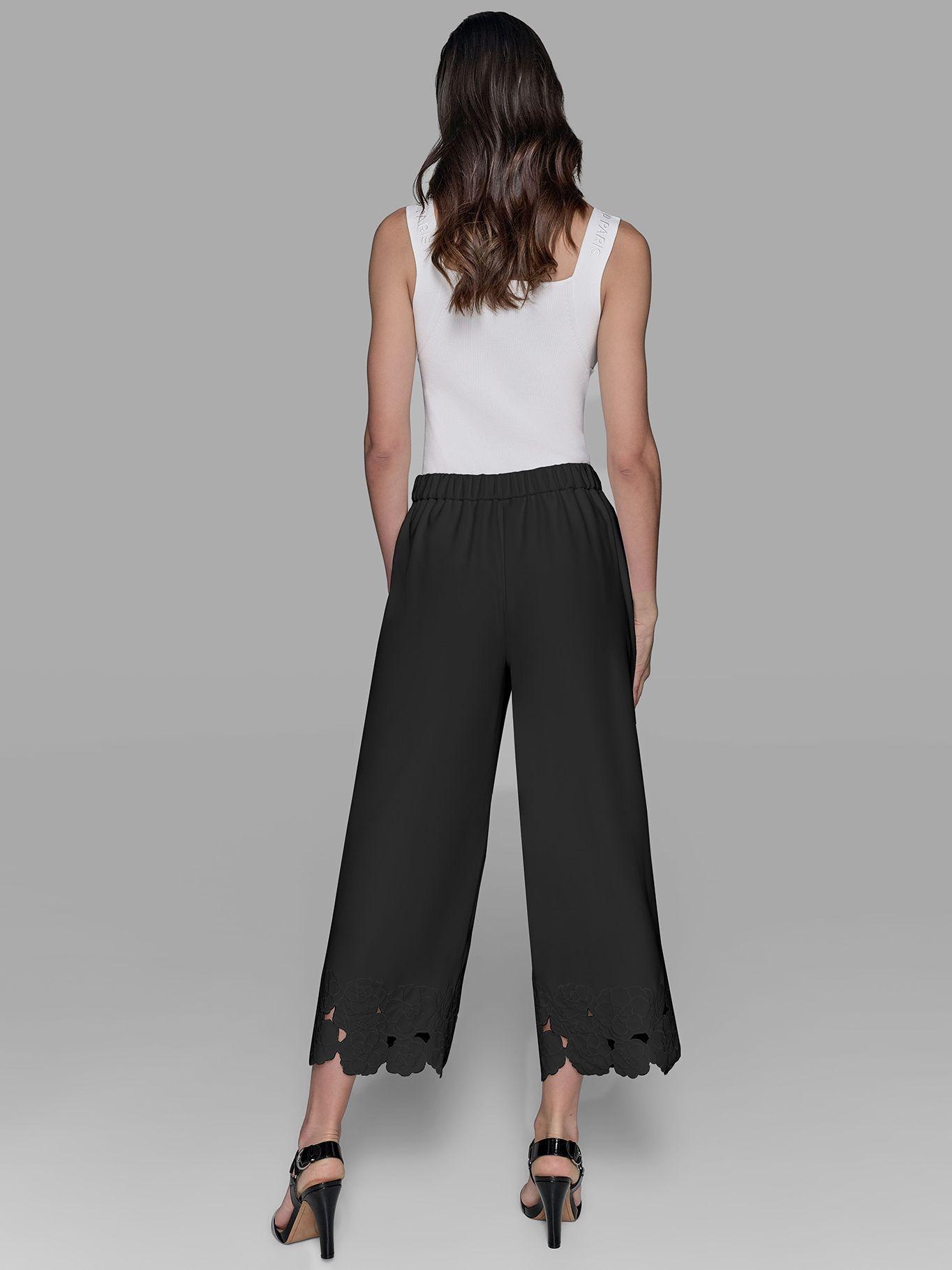 Pantalón detalle bordado floral Negro Karl Lagerfeld-5