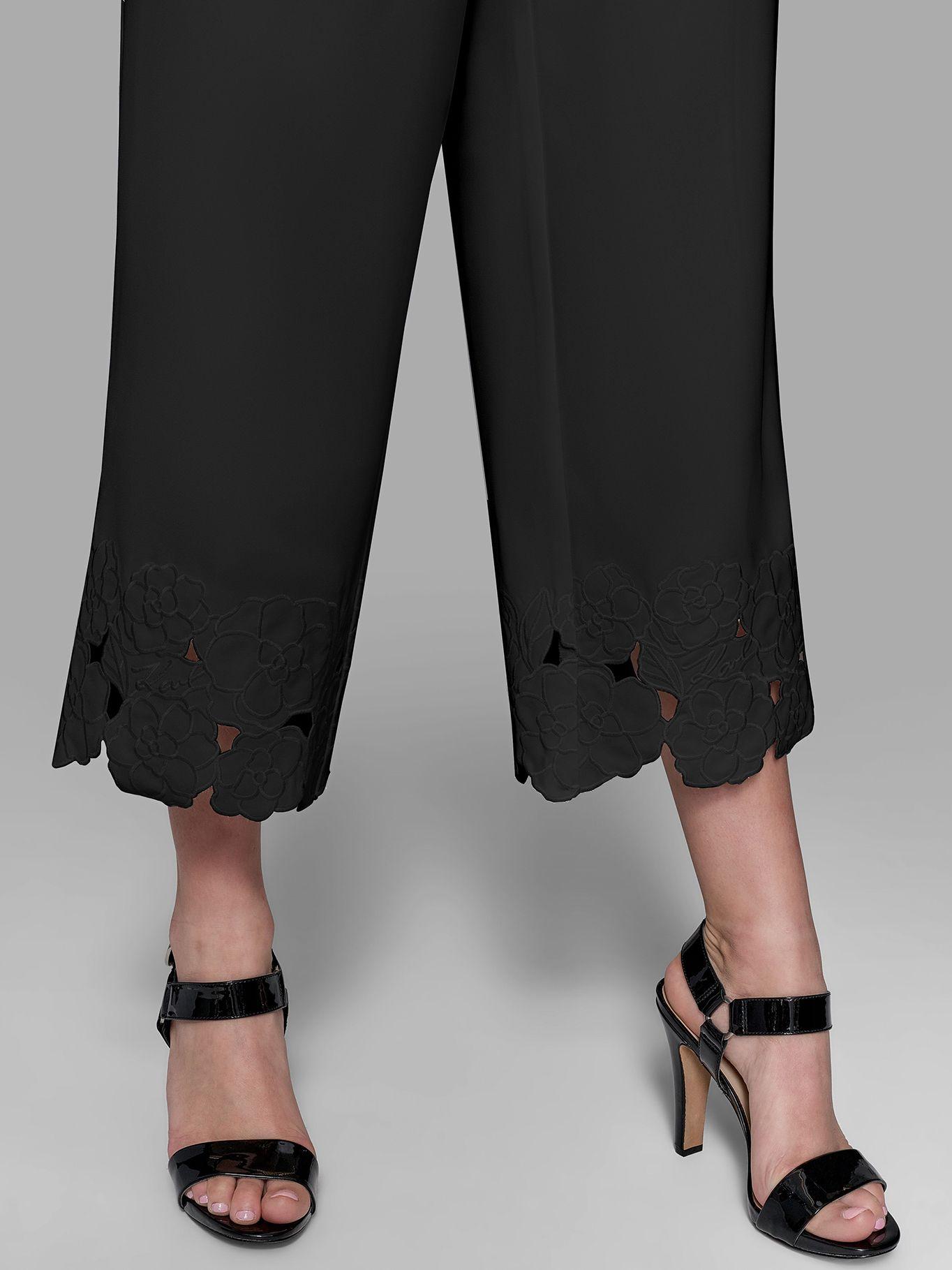 Pantalón detalle bordado floral Negro Karl Lagerfeld-6