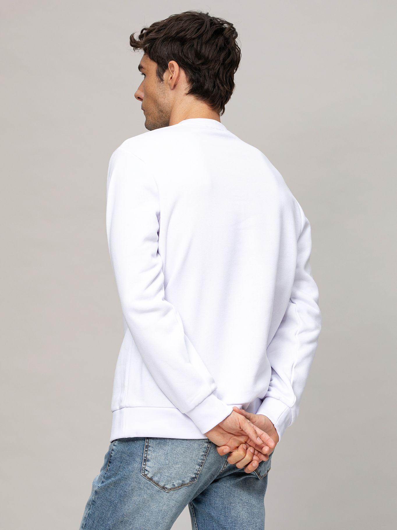 Polerón con logo gráfico en relieve de cinta Blanco-2