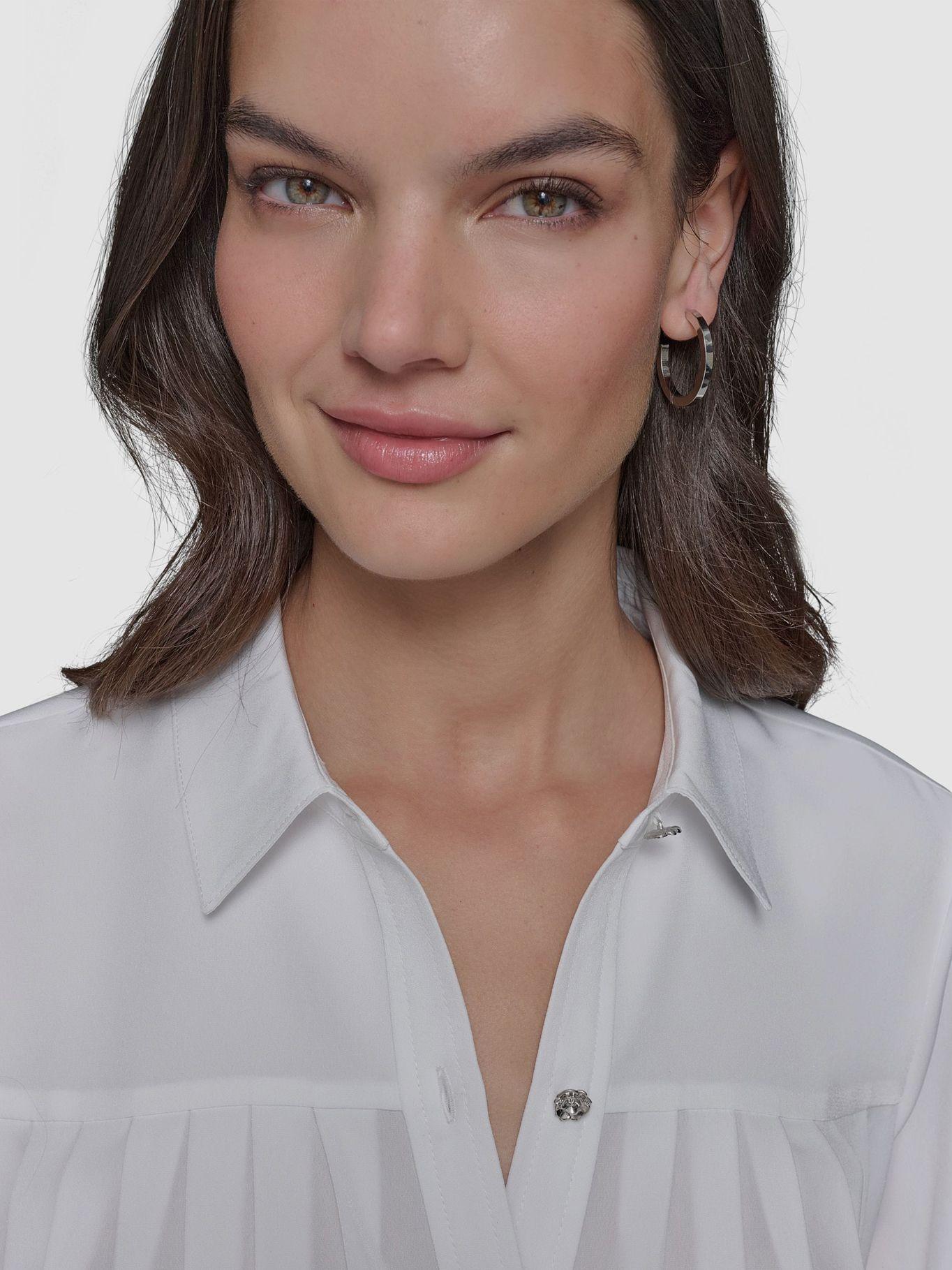 Camisa de popelina plisada Blanco Karl Lagerfeld-3