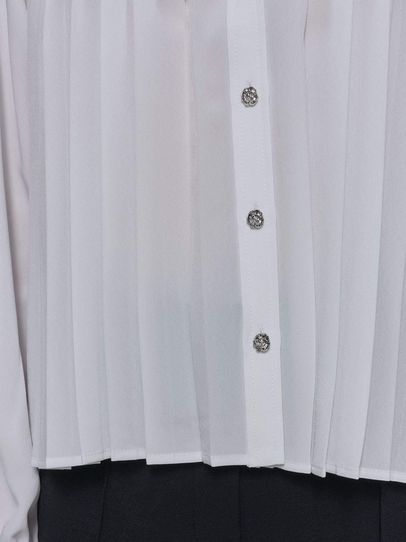 Camisa de popelina plisada Blanco Karl Lagerfeld-4