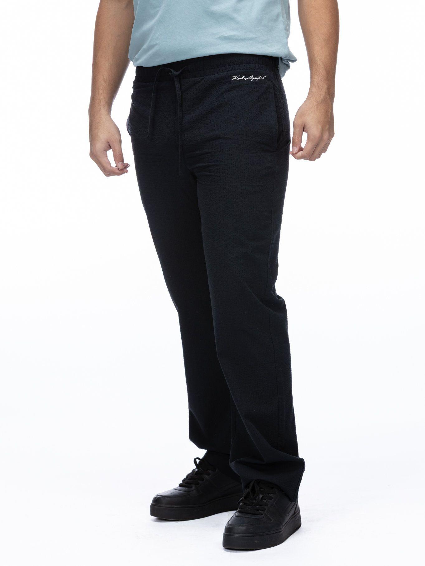 Pantalón estilo seersucker Negro Karl Lagerfeld-2