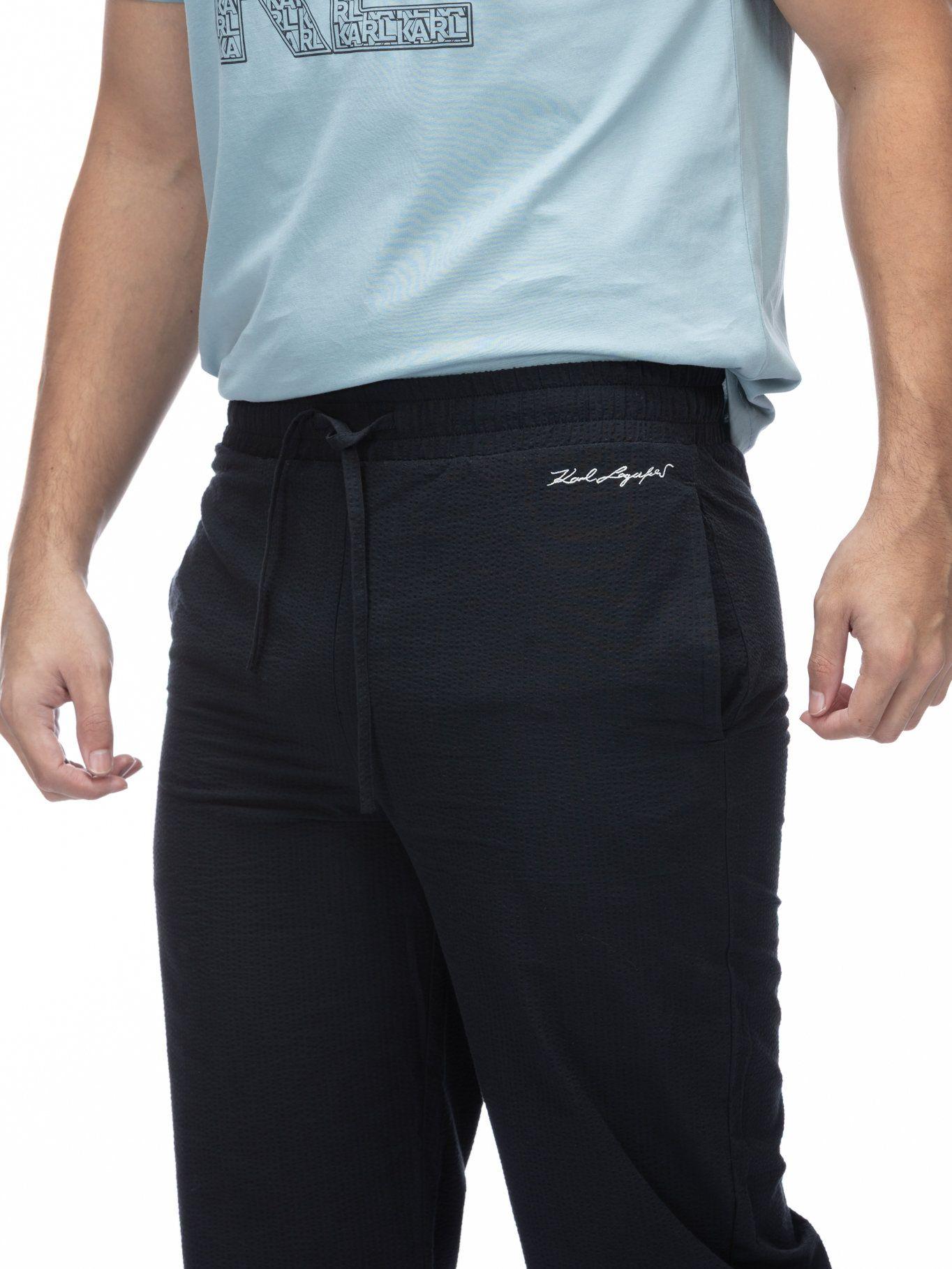Pantalón estilo seersucker Negro Karl Lagerfeld-3