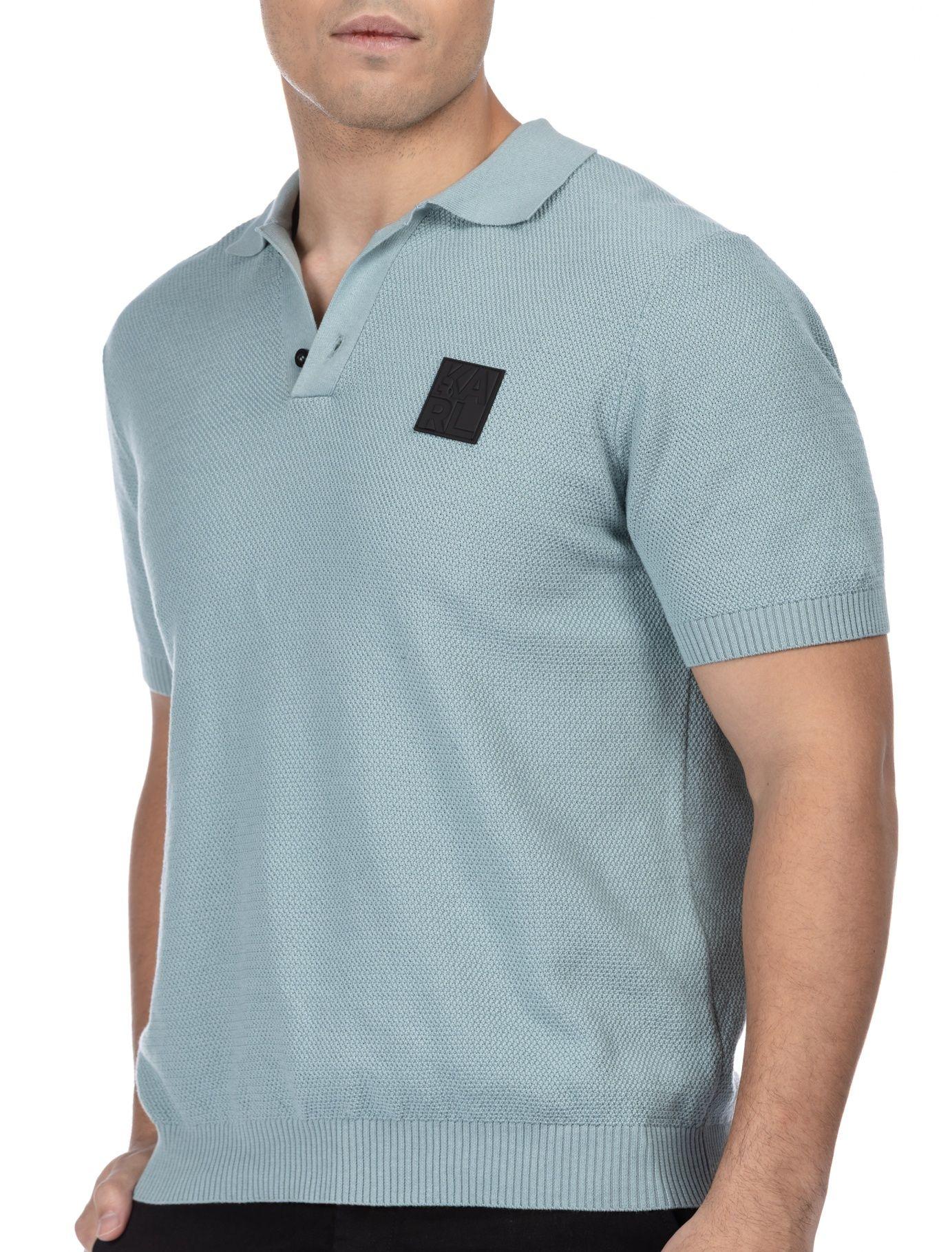 Polo de punto con parche de goma Verde Karl Lagerfeld-4