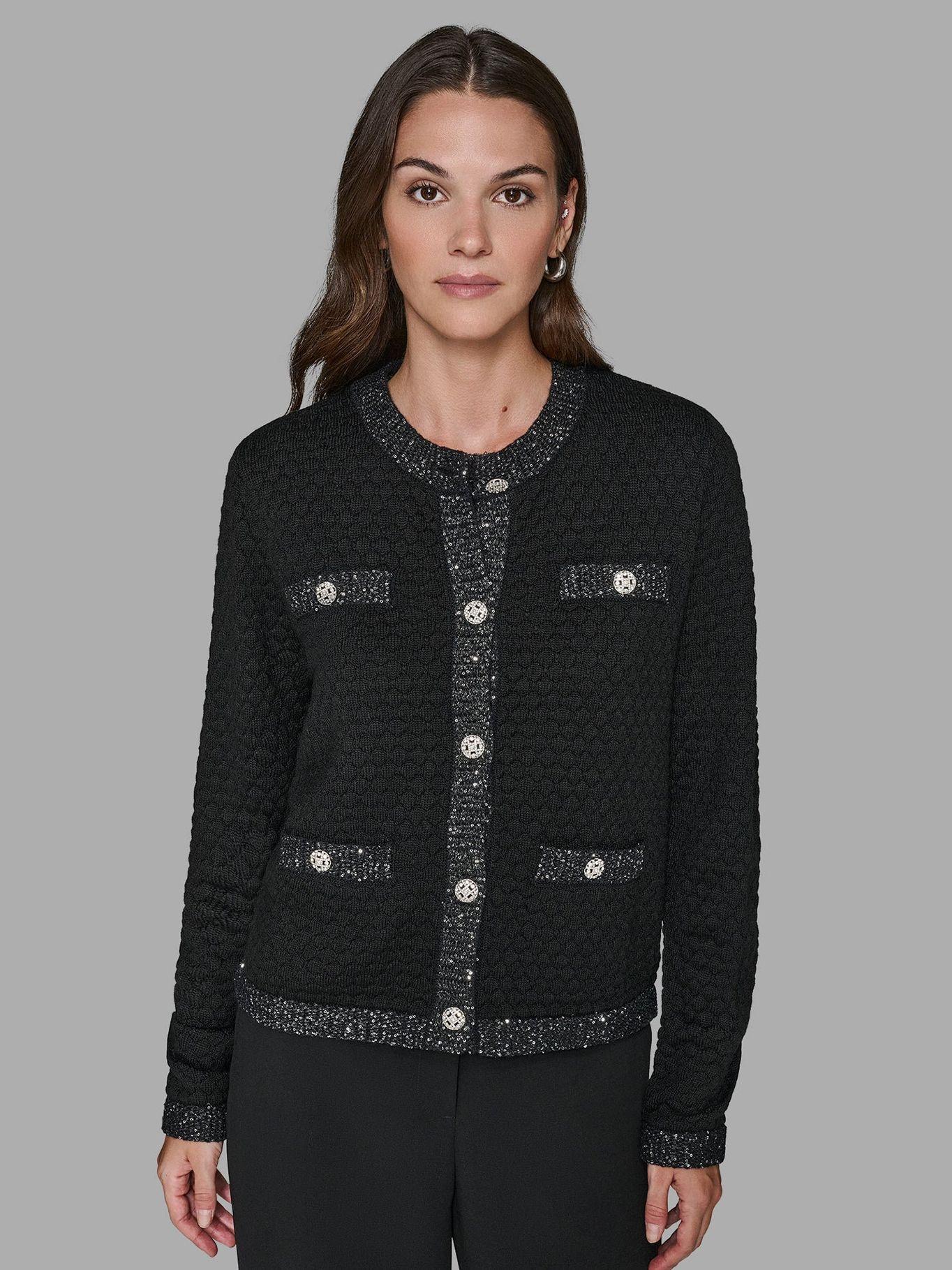 Cárdigan lana botones decorativos Negro Karl Lagerfeld-0