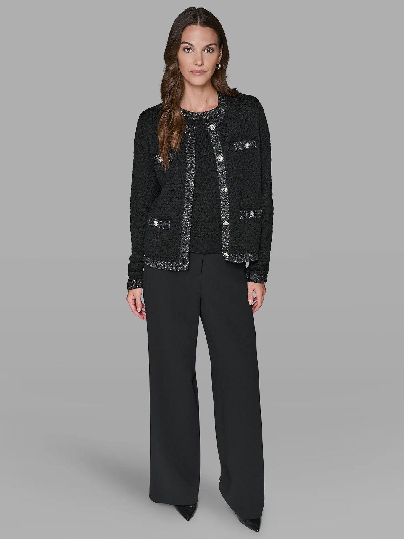 Cárdigan lana botones decorativos Negro Karl Lagerfeld-1