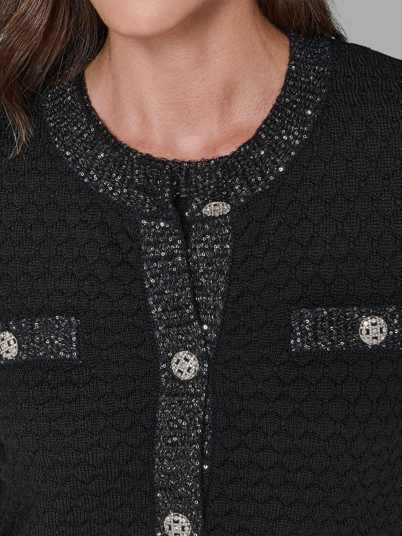 Cárdigan lana botones decorativos Negro Karl Lagerfeld-3