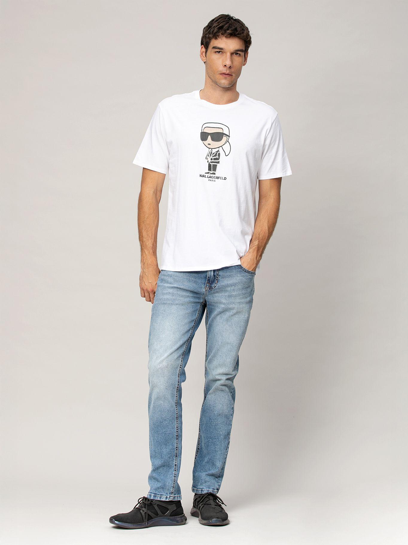 Polera con estampado de bordado completo Blanco-1