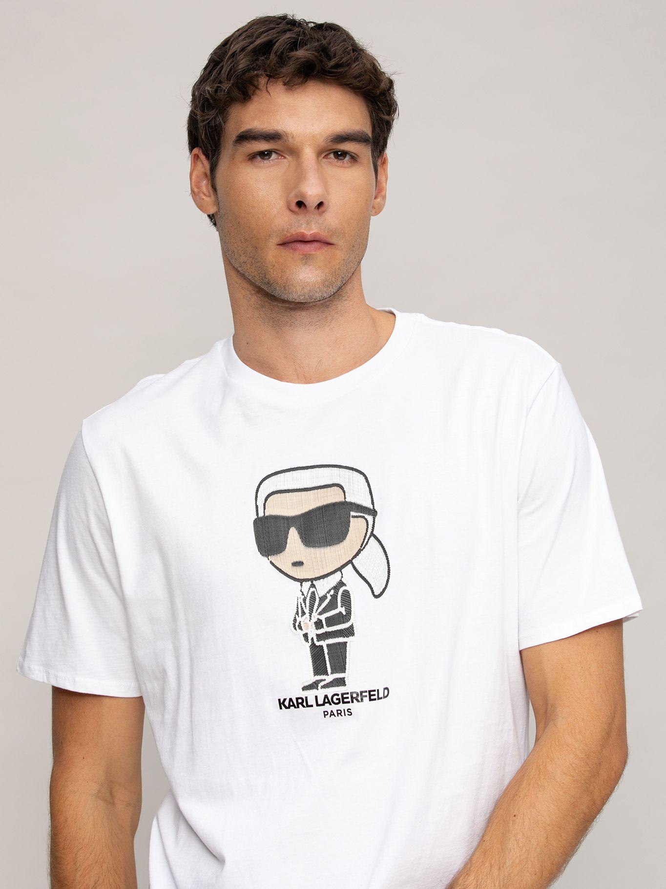 Polera con estampado de bordado completo Blanco-3