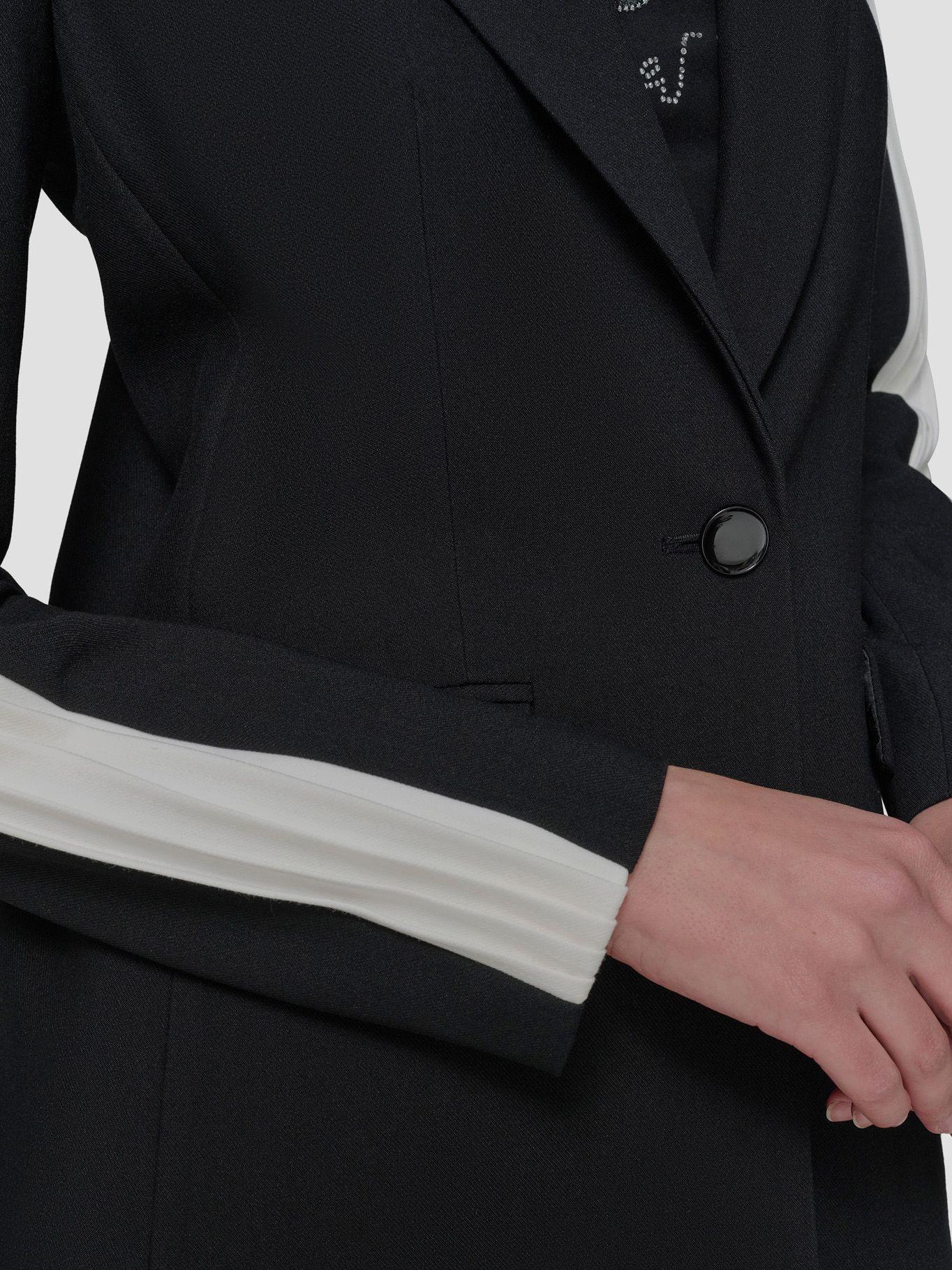 Blazer con ribete en contraste plisado-5