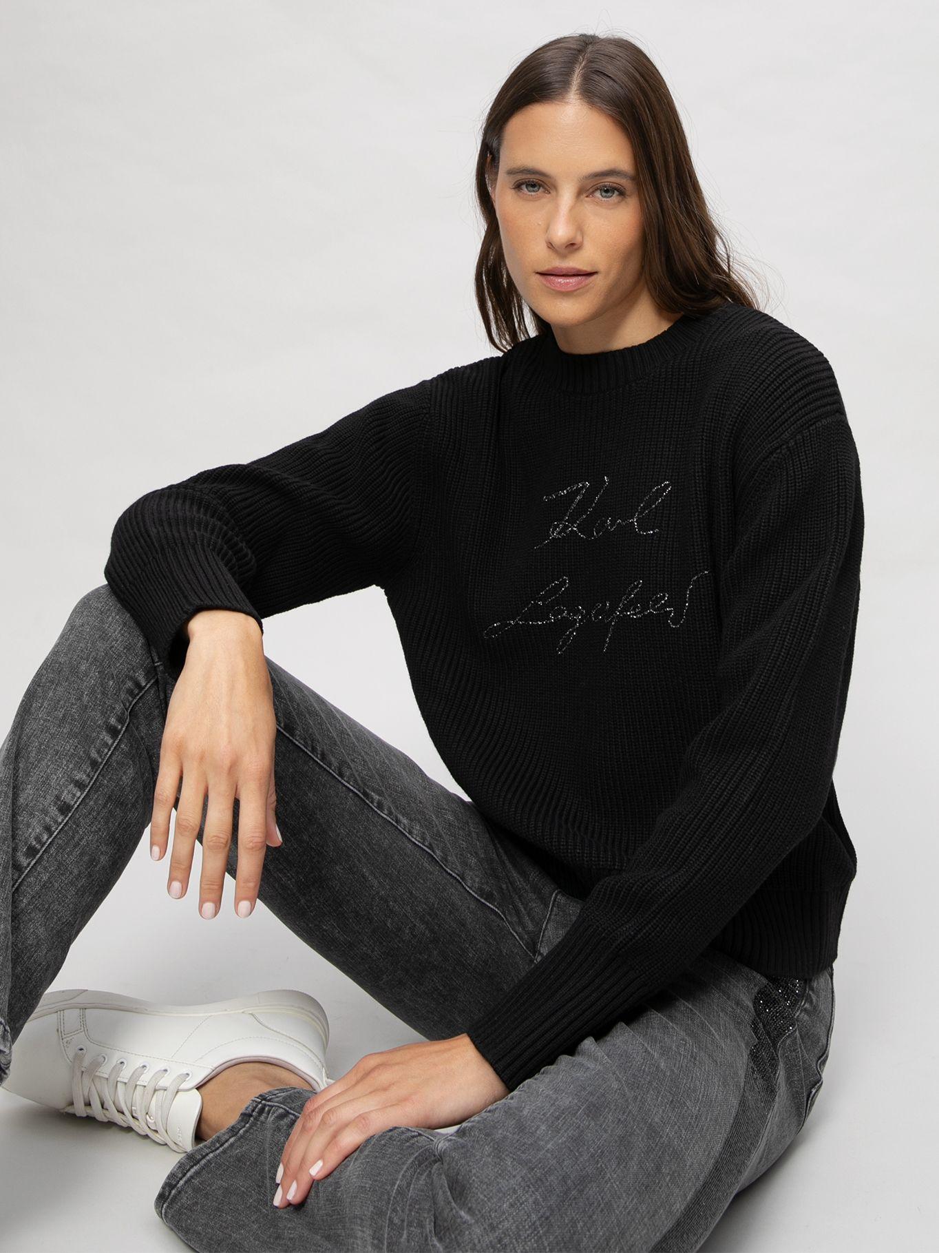 Sweater de cuello redondo Negro Karl Lagerfeld-3